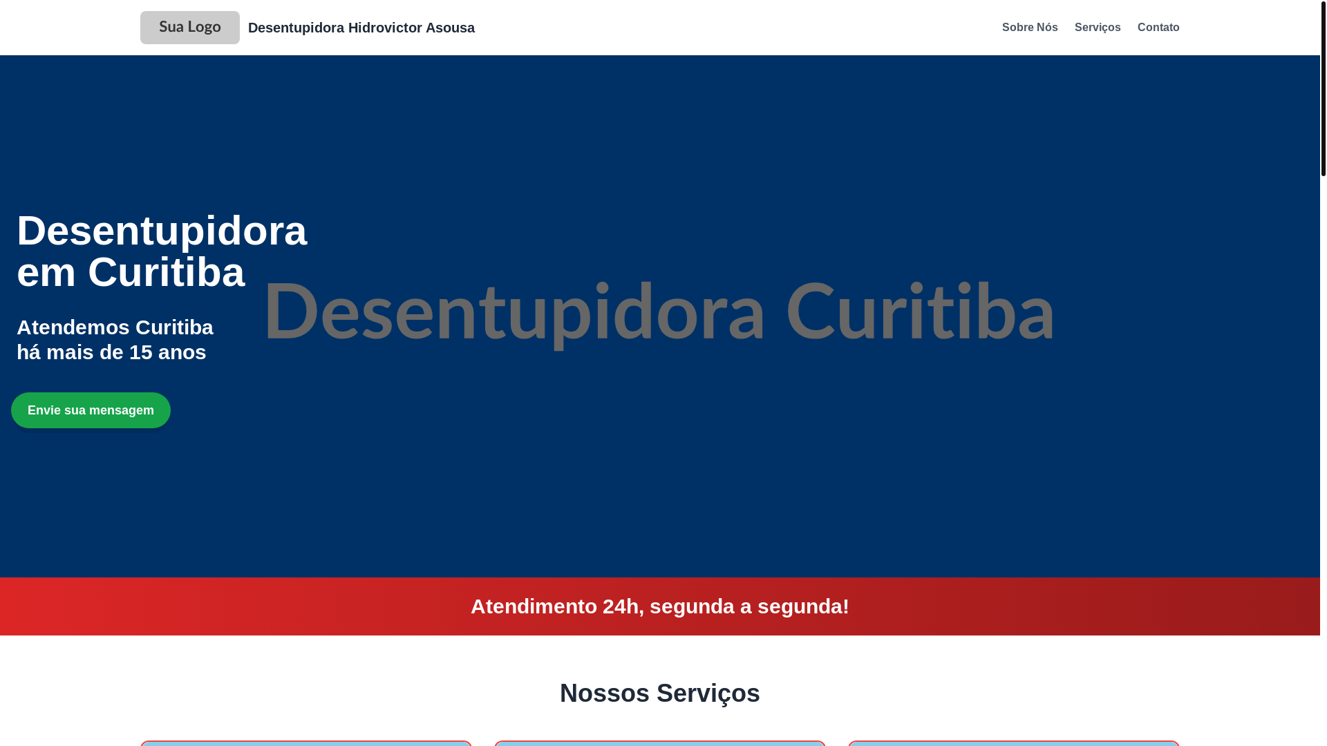 website screenshot of https://desentupidorahidrovictor.com.br/