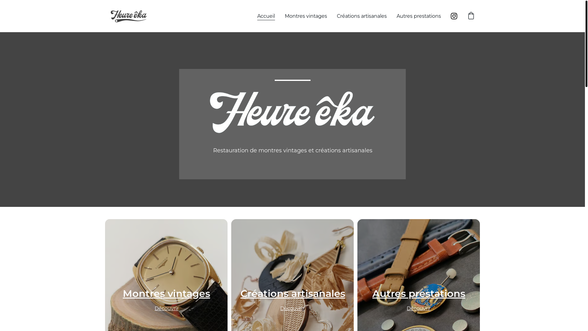 website screenshot of https://heure-eka.com/