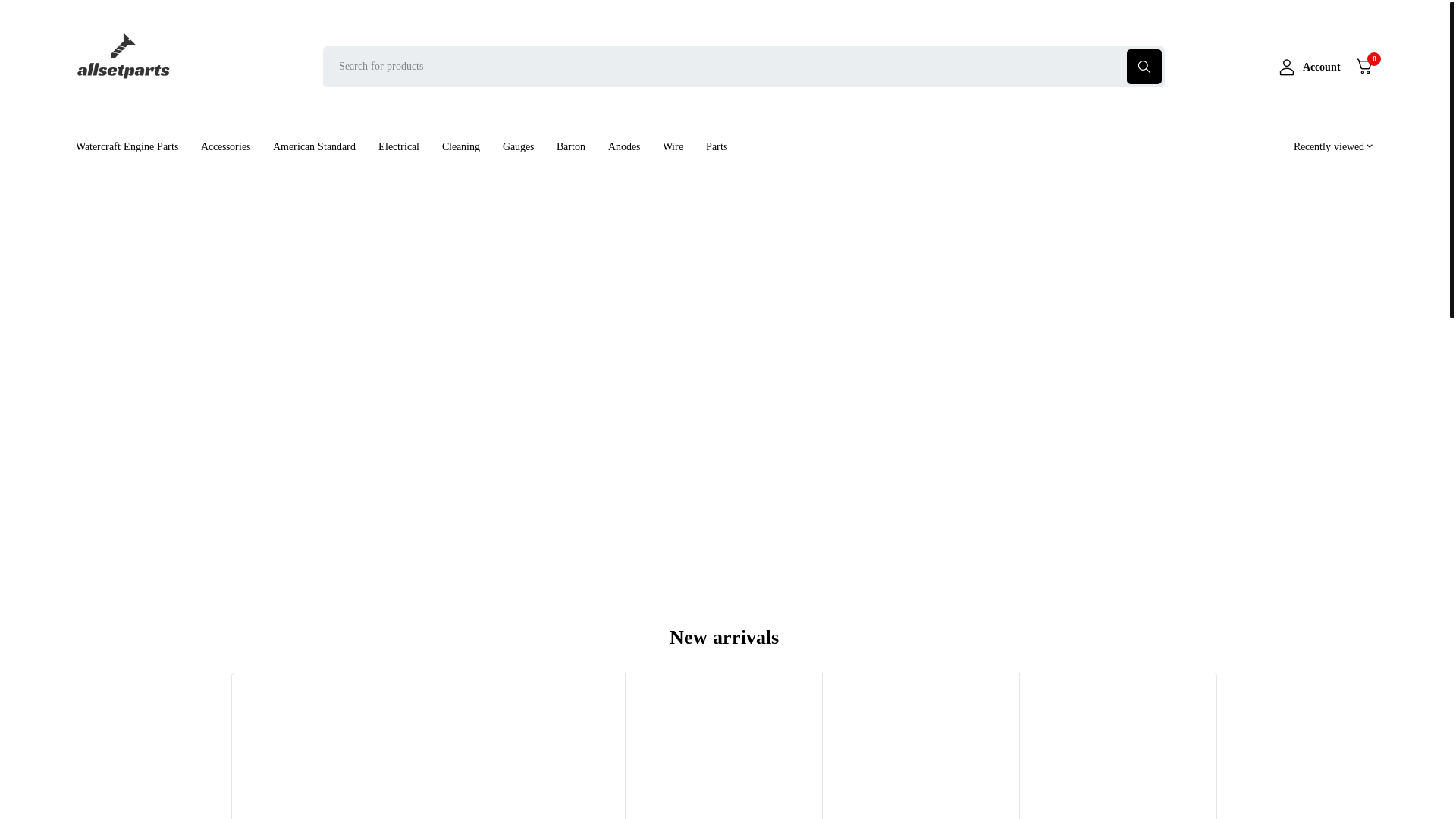 website screenshot of https://allsetparts.com/