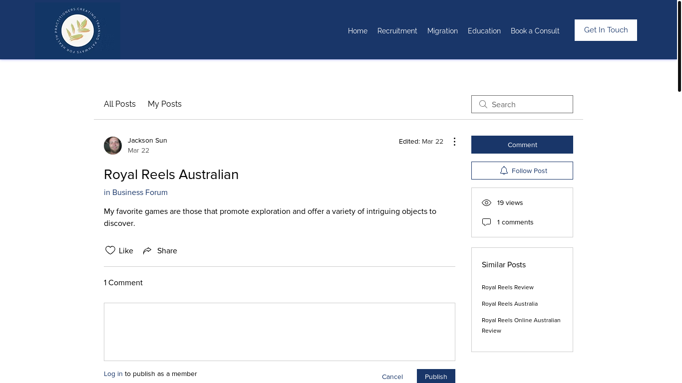 website screenshot of https://www.superviseddoctorprogram.com.au/forum/business-forum/royal-reels-australian/dl-focus