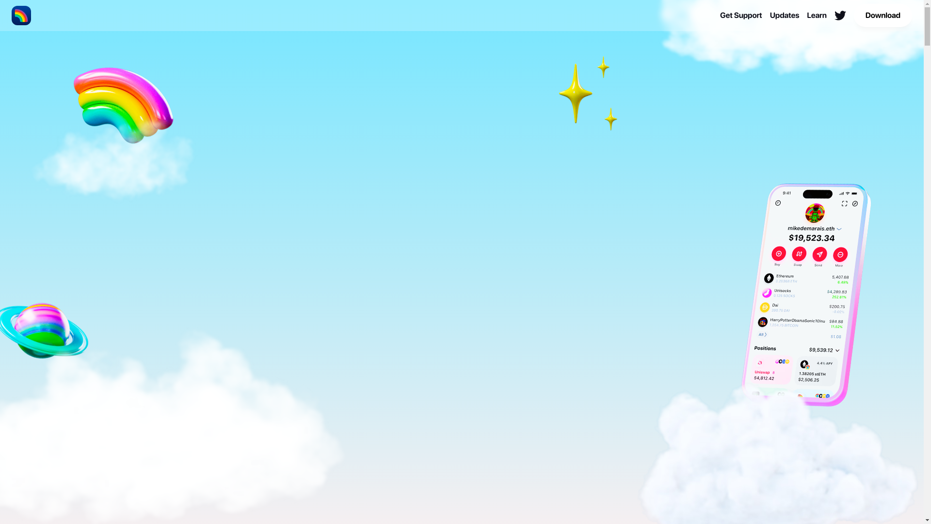 website screenshot of https://rainbows.network/