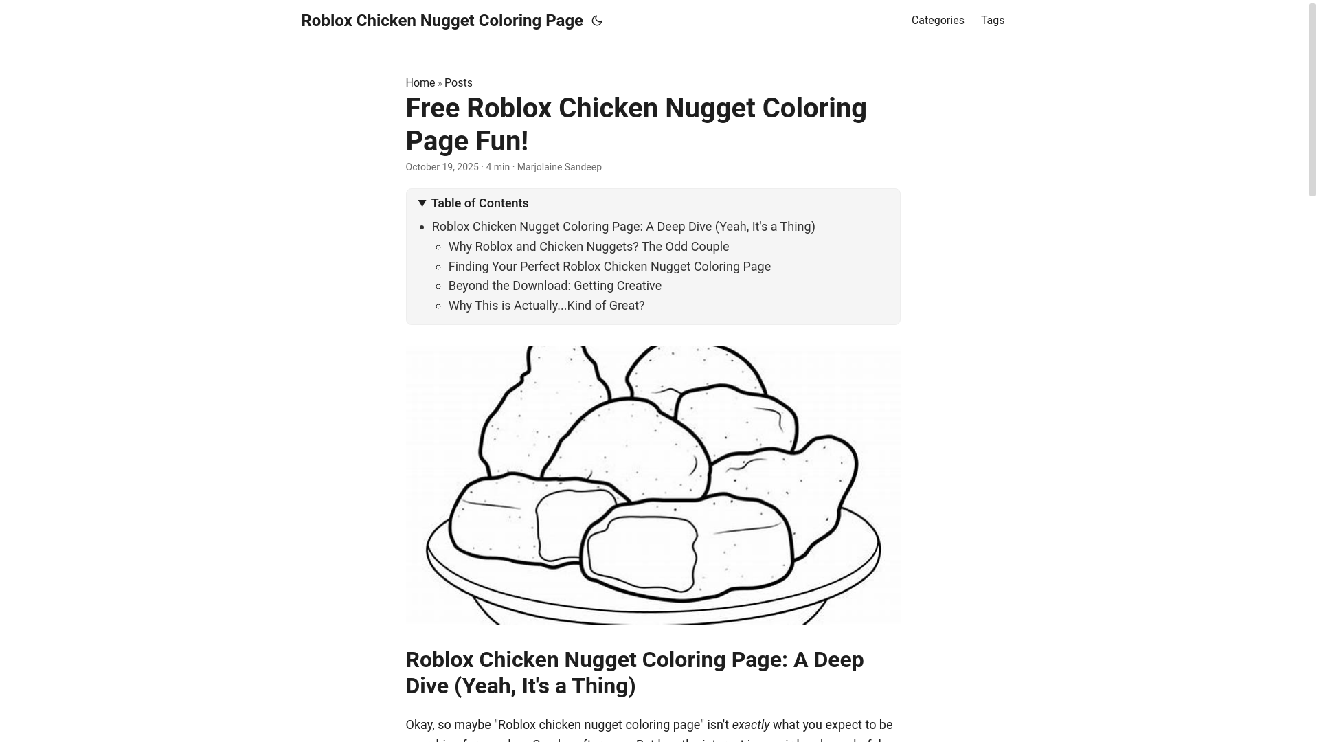 website screenshot of https://roblox-chicken-nugget-coloring-page.pages.dev/