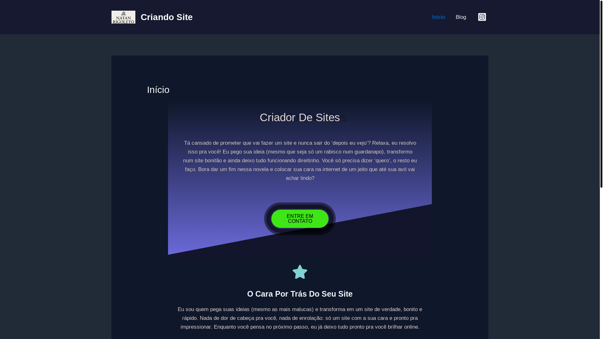 website screenshot of https://criadordesitenatan.com.br/