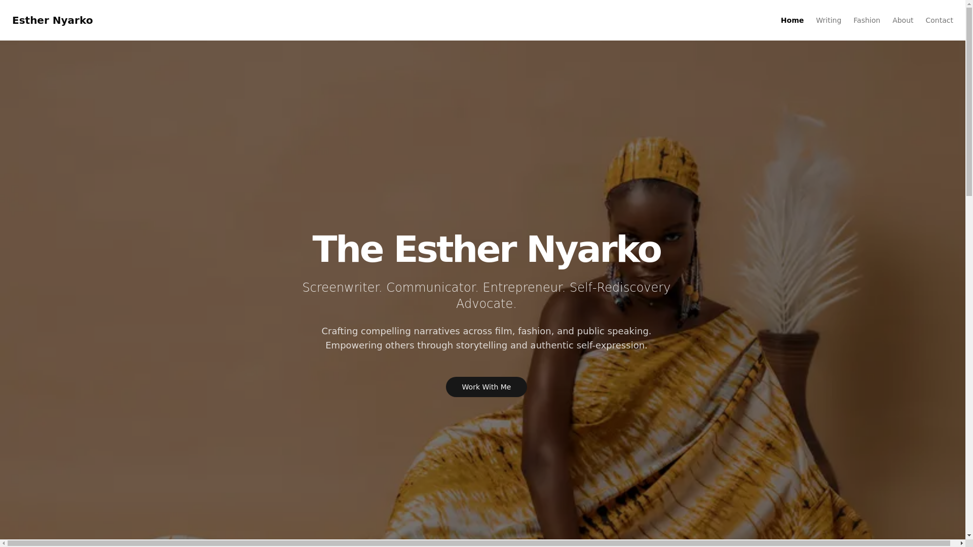 website screenshot of https://theesthernyarko.site/