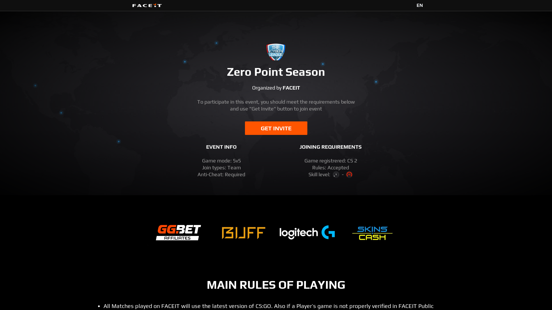 website screenshot of https://faceitstats-cs.com/