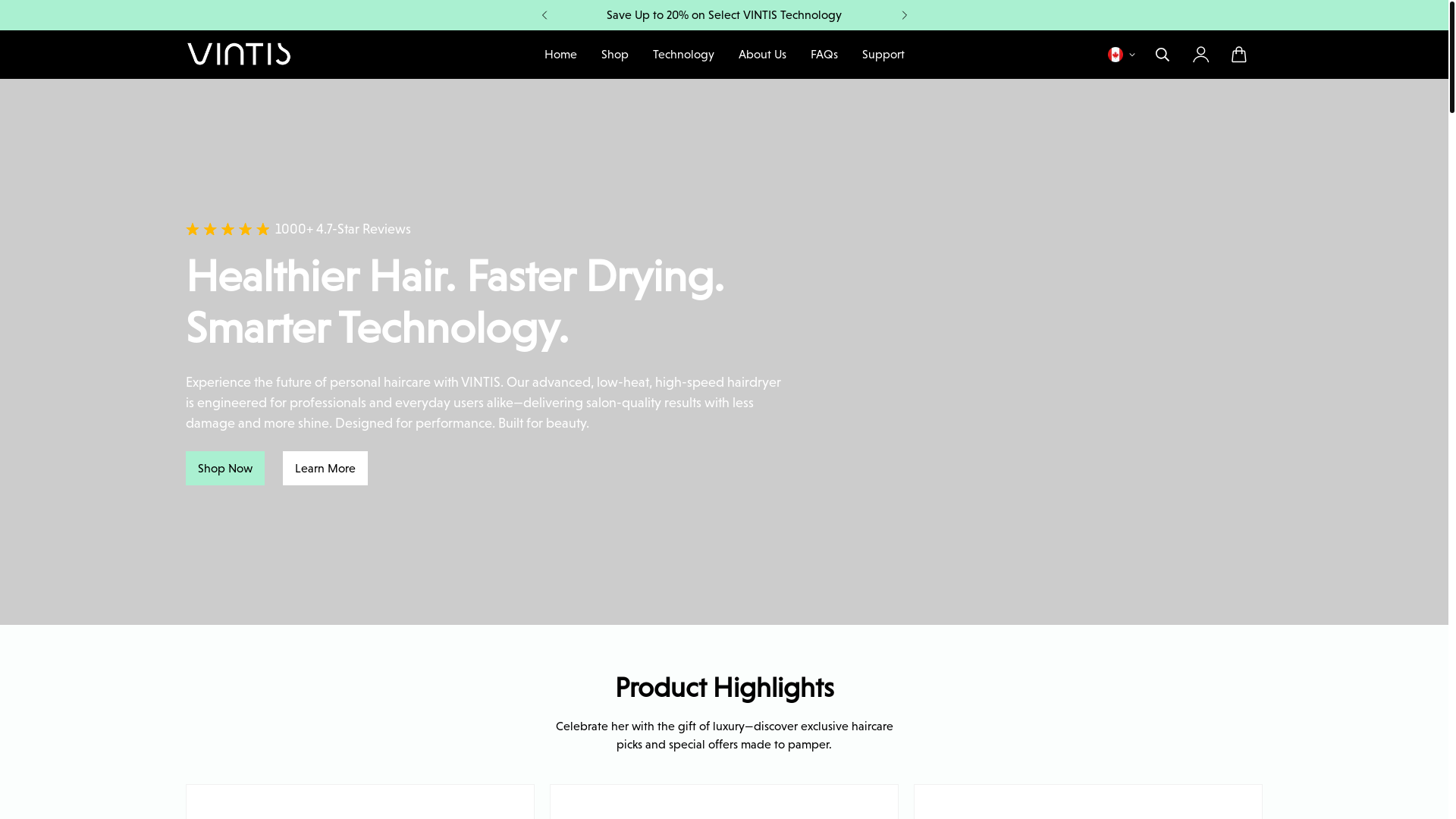 website screenshot of https://vintispro.com/