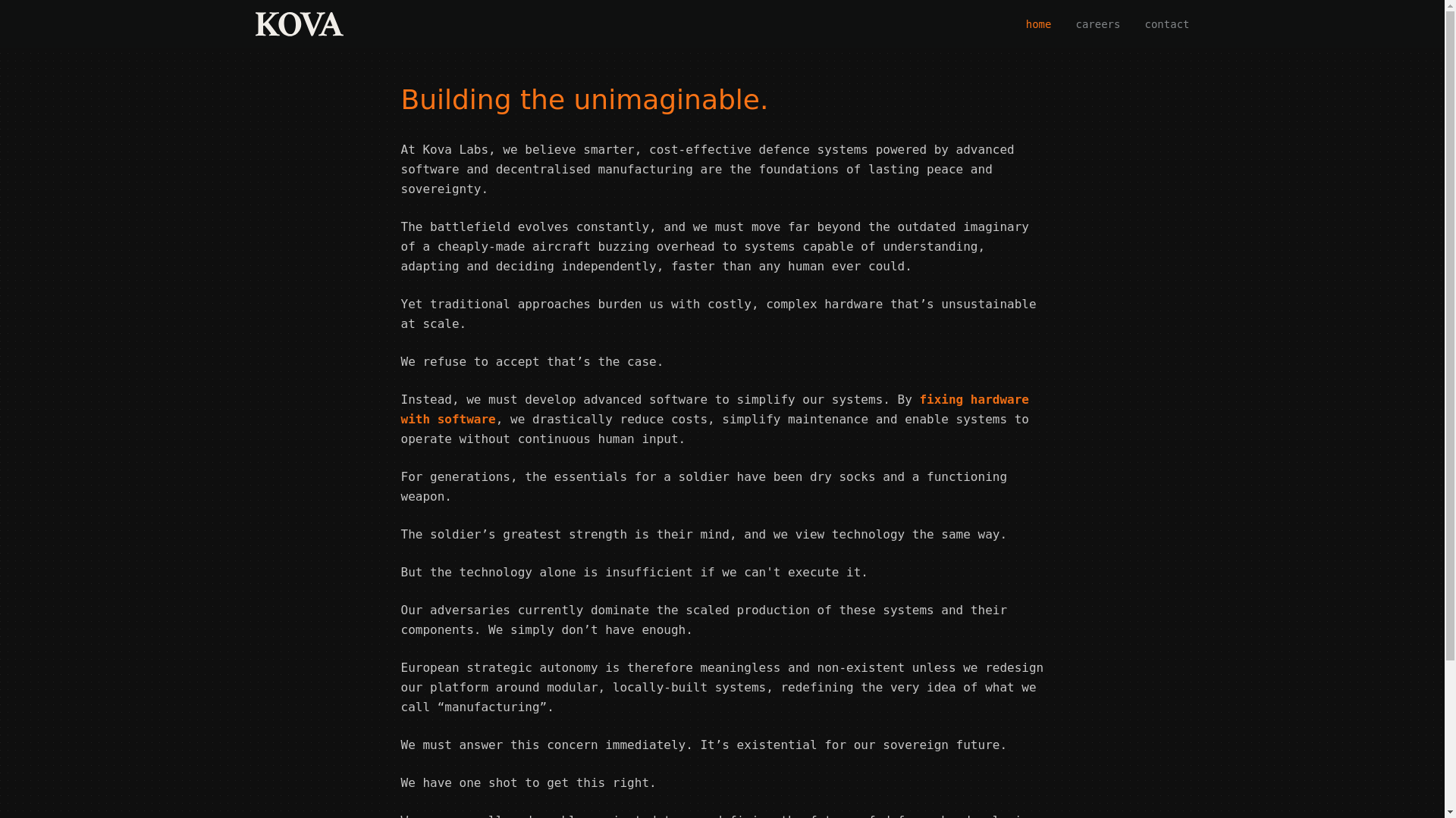 website screenshot of https://kovadefence-website.pages.dev/