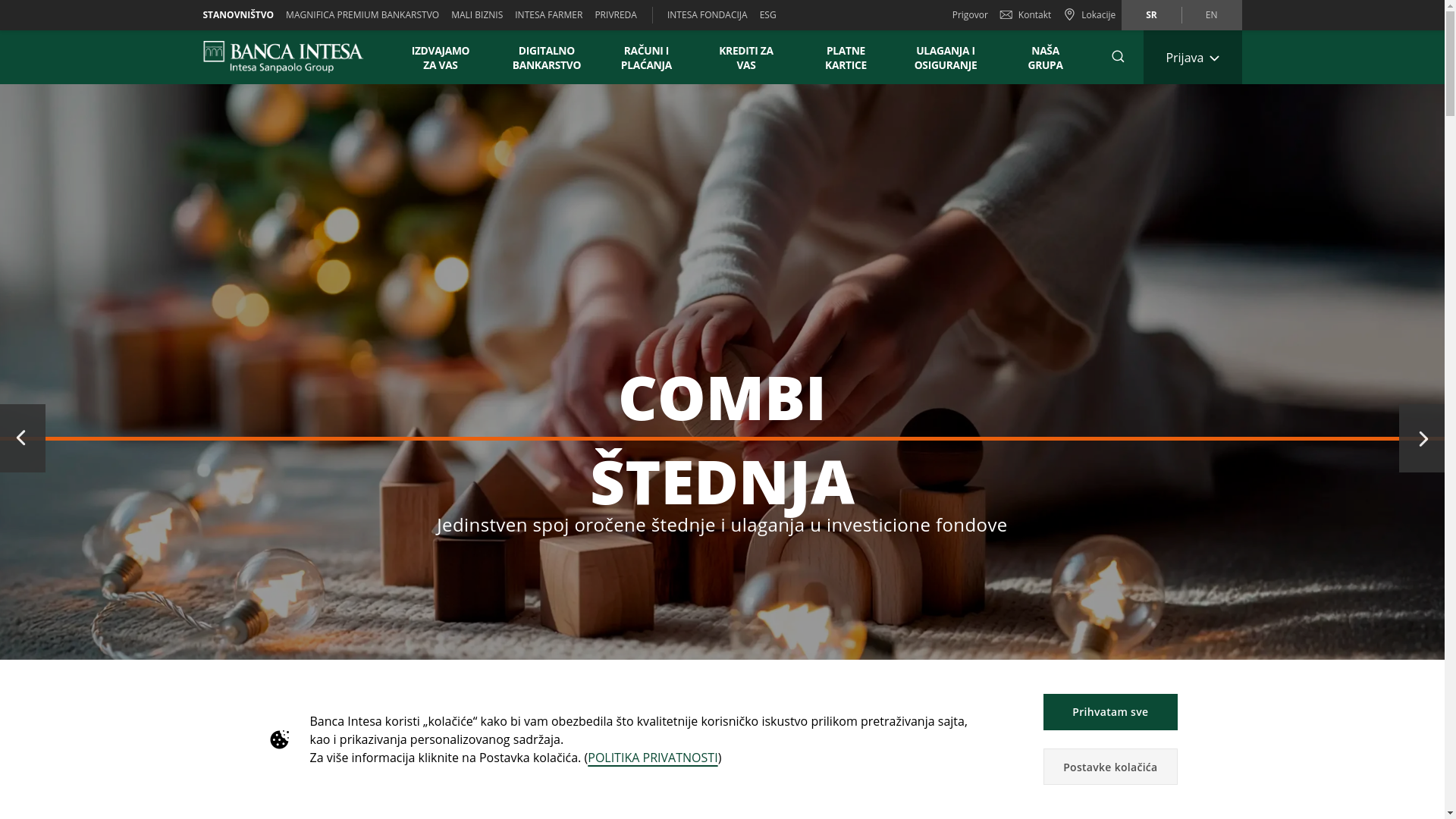 website screenshot of https://www.bancaintesa.rs/