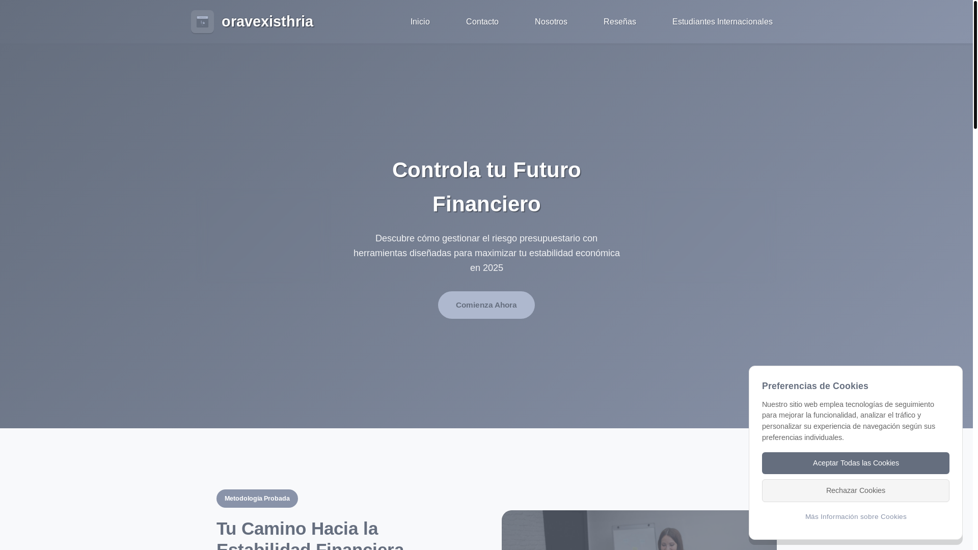 website screenshot of https://oravexisthria.com/