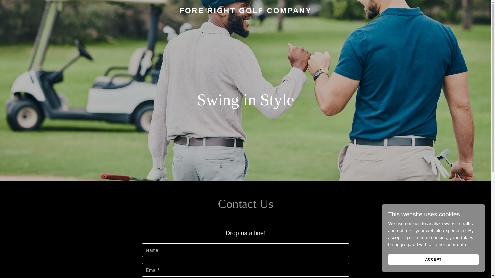 website screenshot of https://forerightgolfcompany.com/