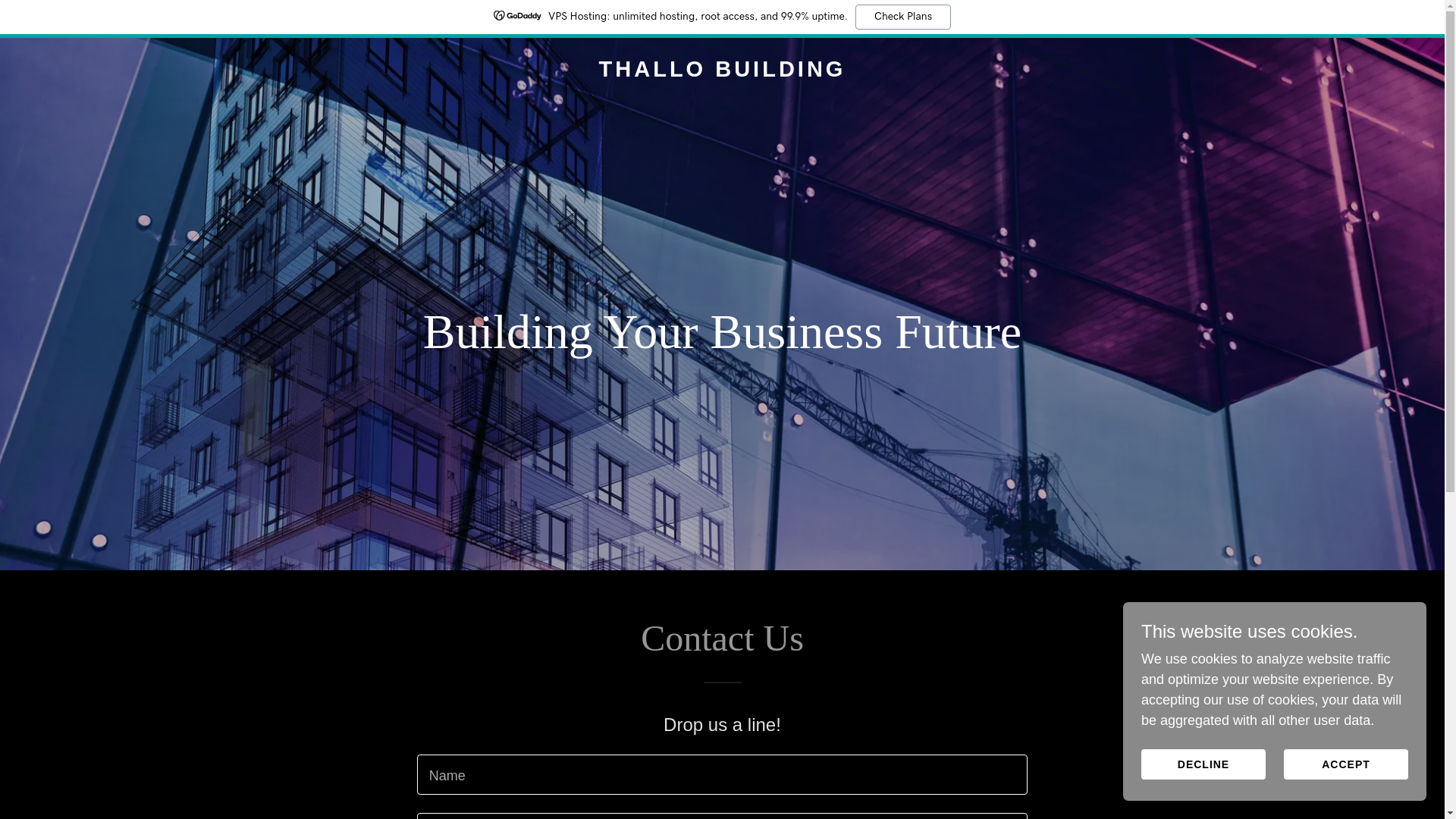 website screenshot of https://thallobuilding.com/