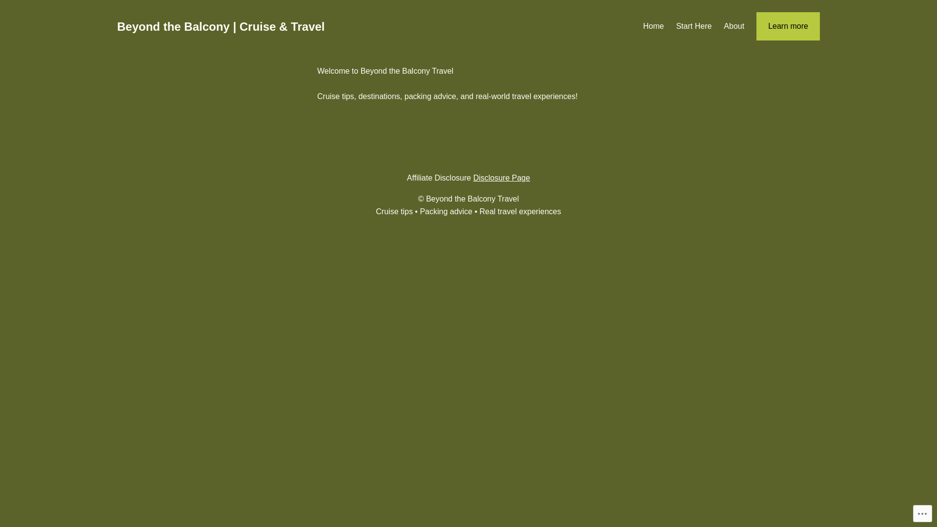 website screenshot of https://beyondthebalconytravel.com/