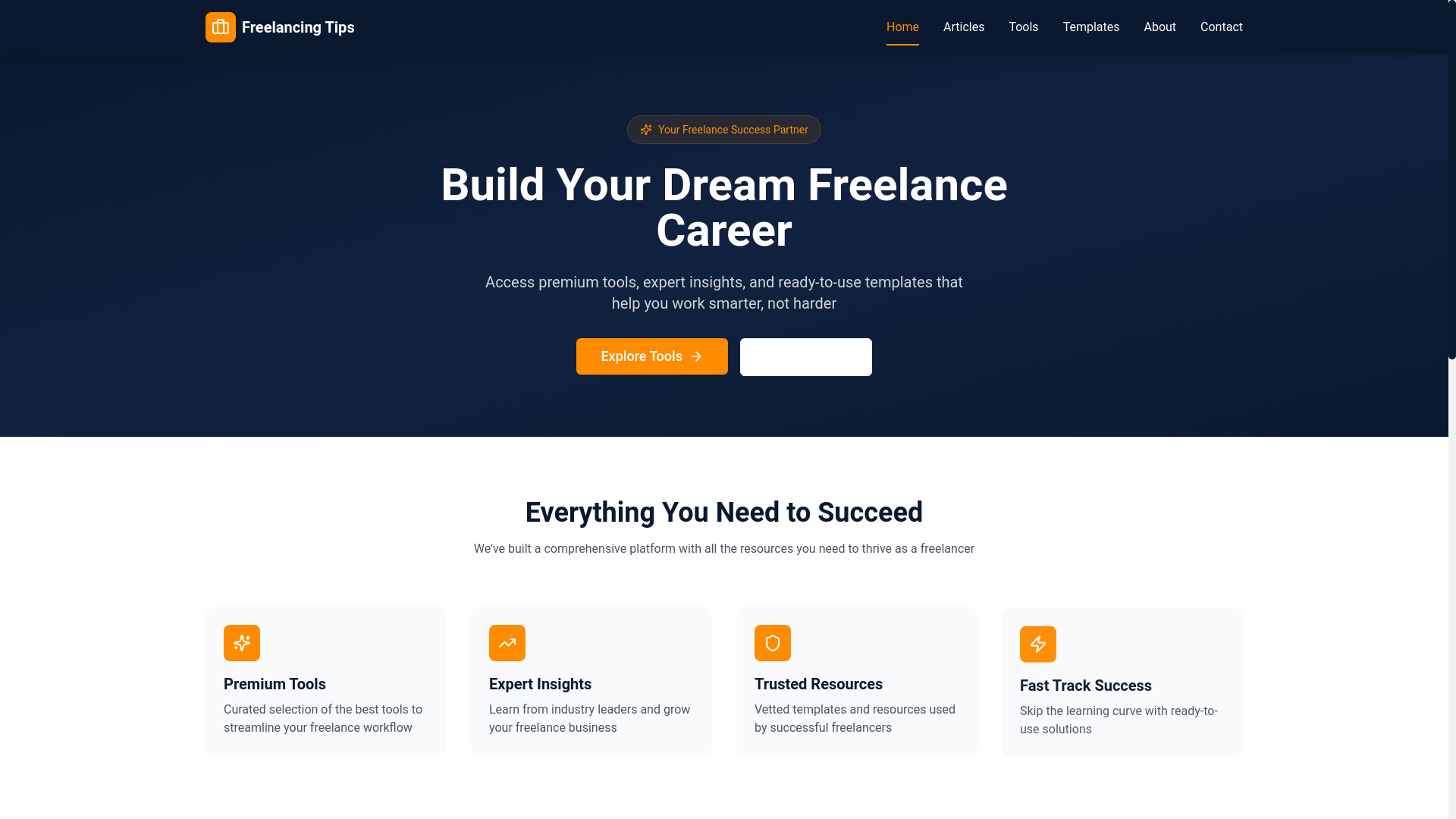 website screenshot of https://freelancepro.blog/