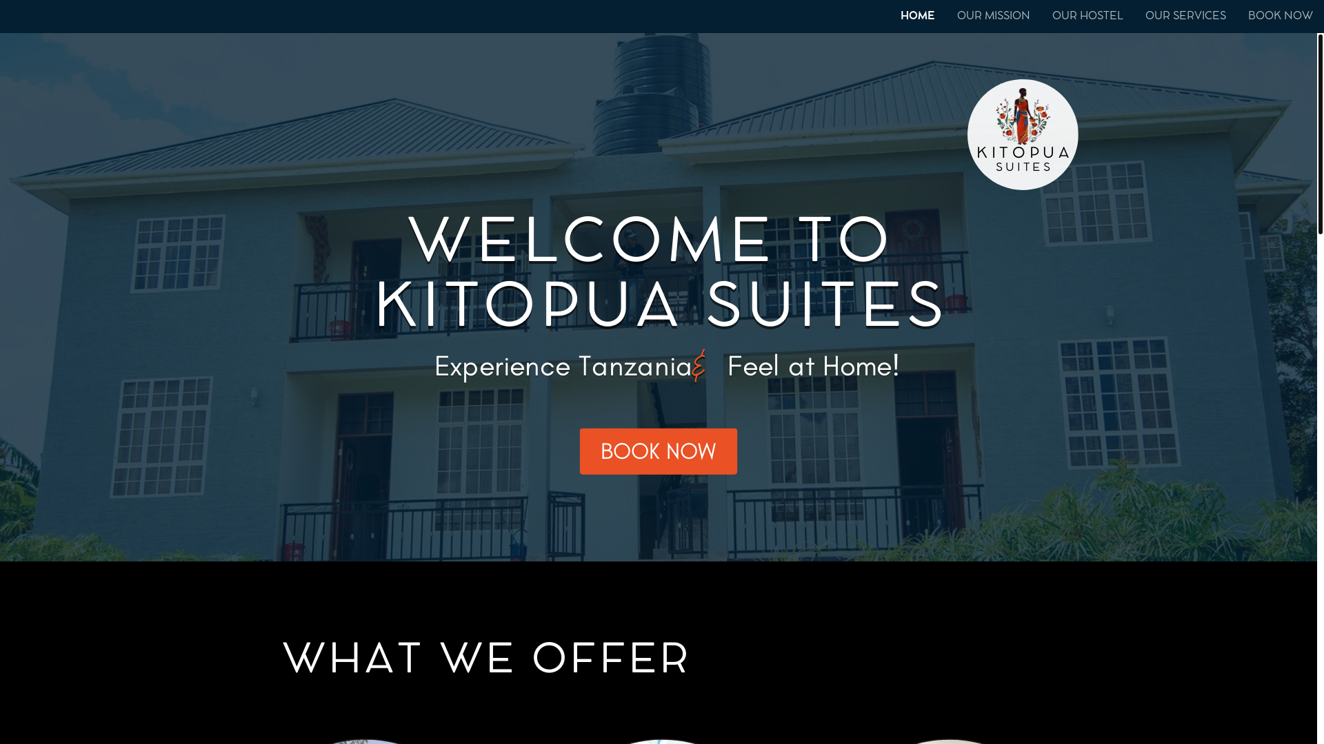 website screenshot of https://kitopuasuites.com/