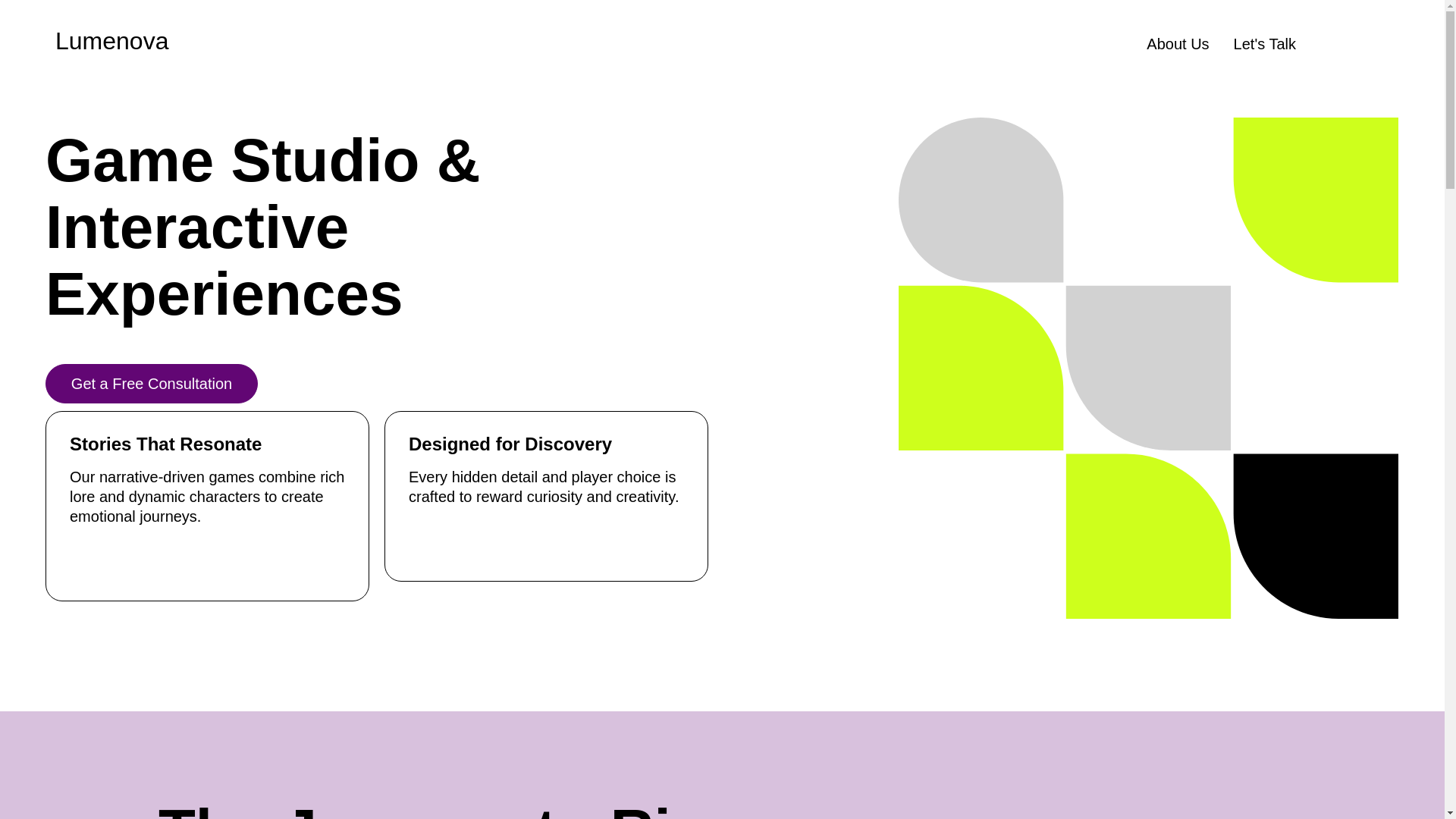 website screenshot of https://lumenovallc.com/