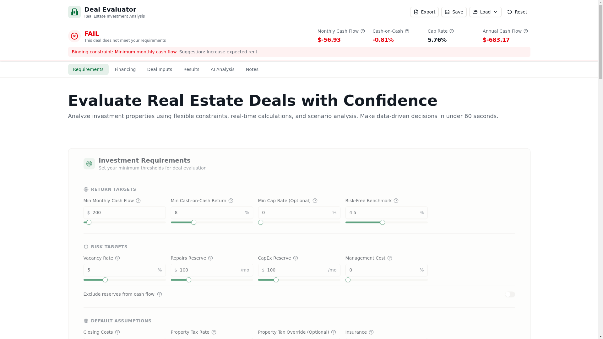 website screenshot of https://realdealeval.com/