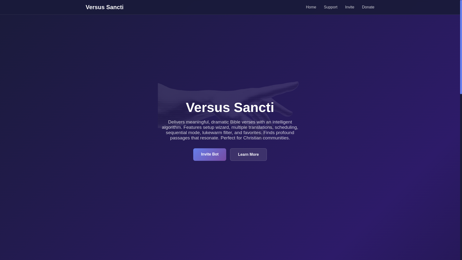 website screenshot of https://versus-sancti-bot.com/