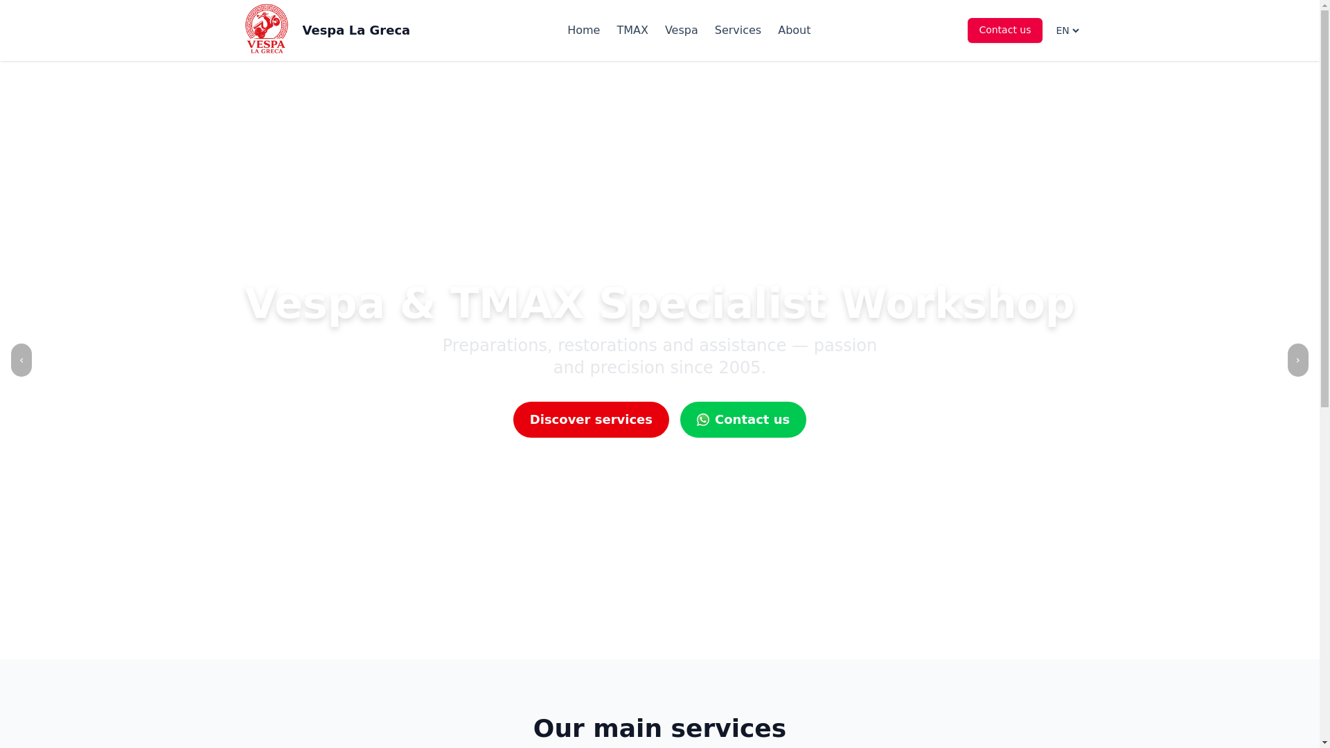 website screenshot of https://vespa-la-greca.pages.dev/