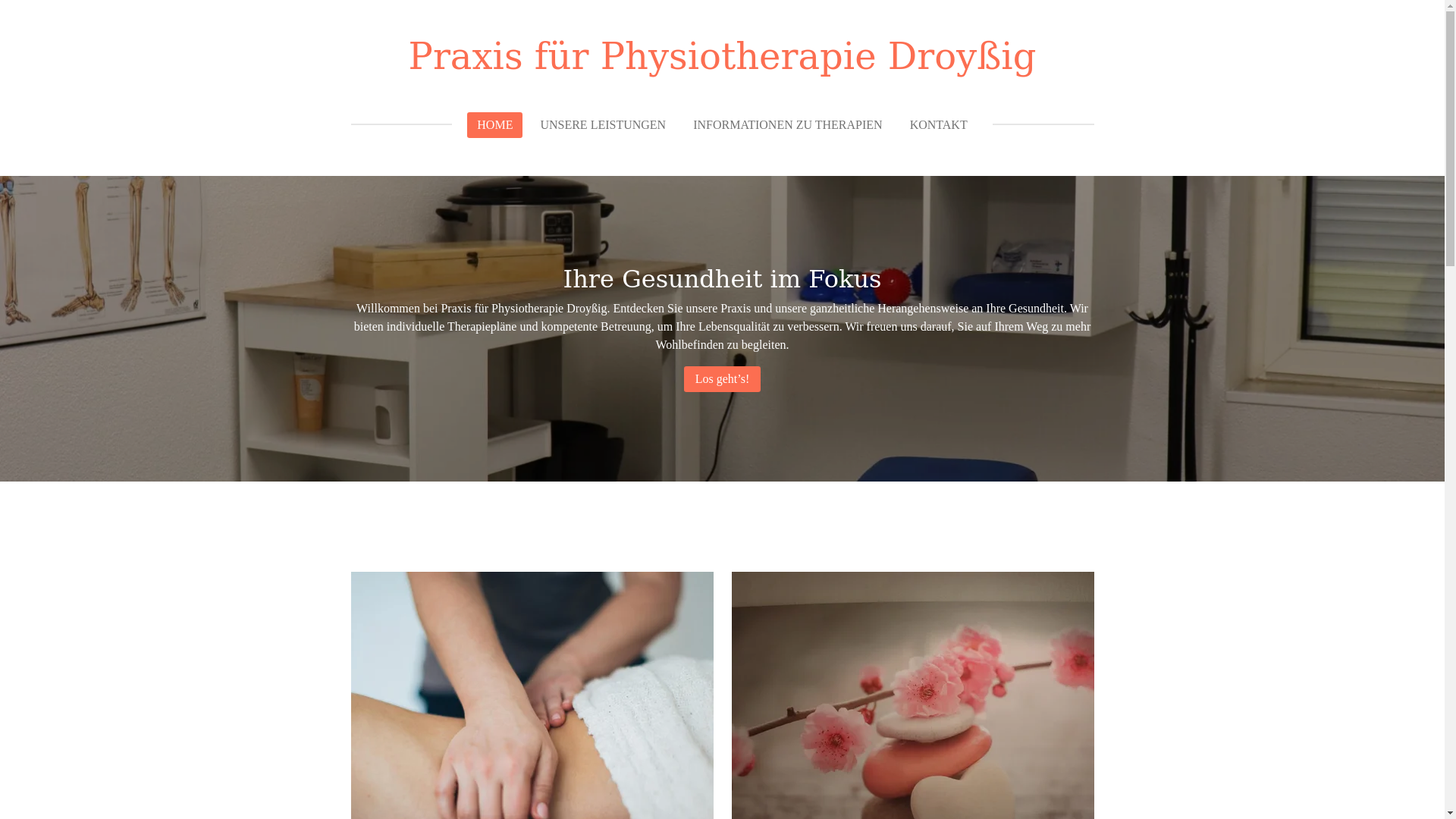 website screenshot of https://praxisfuerphysiotherapiedroyssig.de/