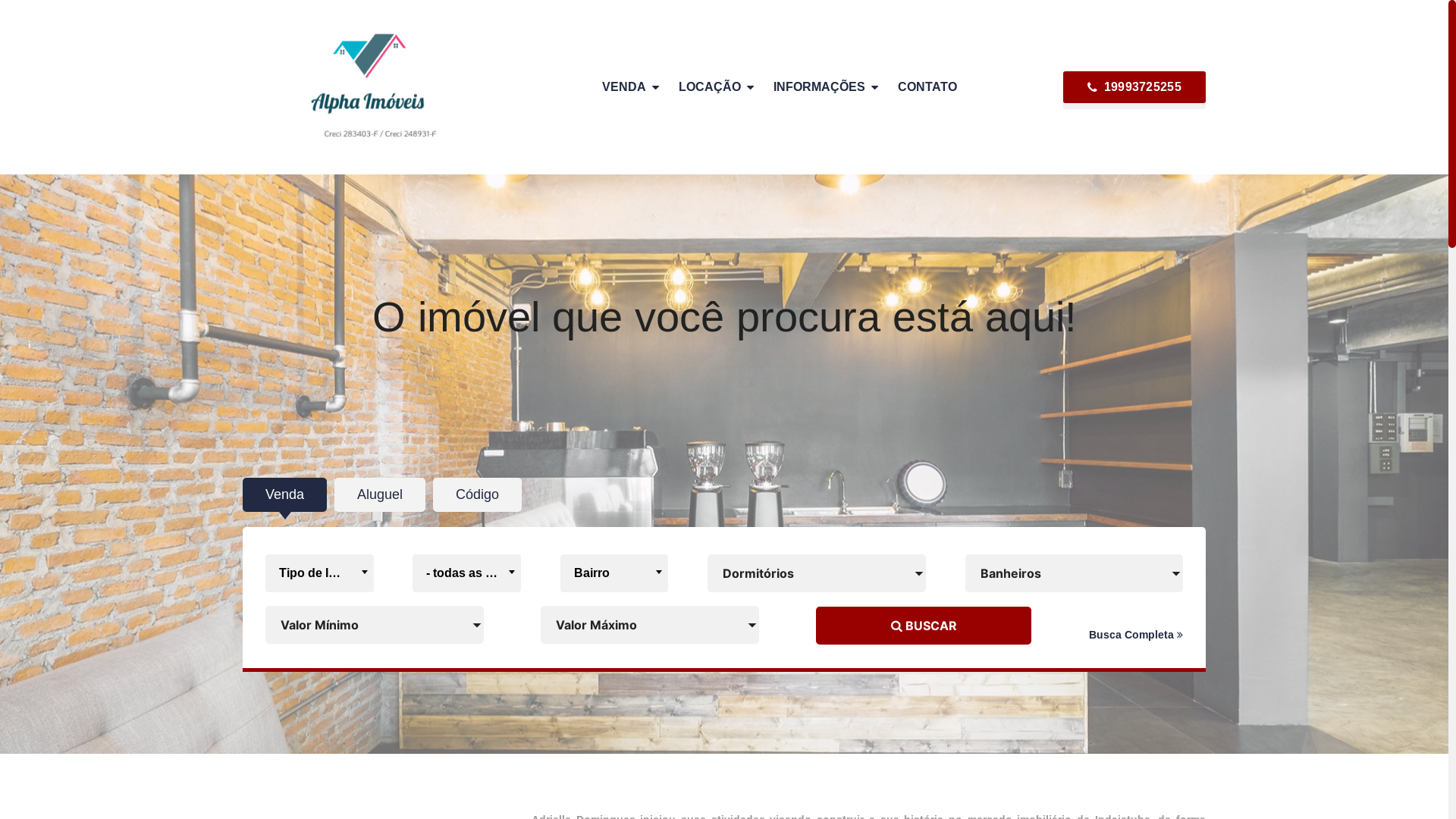 website screenshot of https://alphaimoveisindaiatuba.com.br/