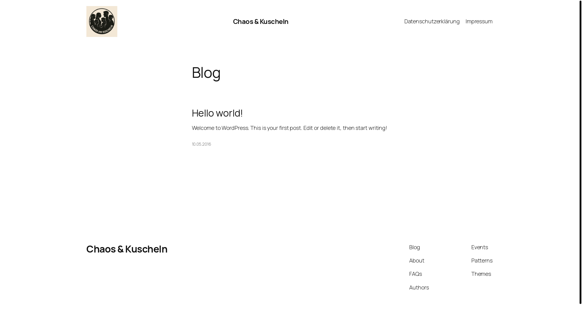 website screenshot of https://chaosundkuscheln.de/