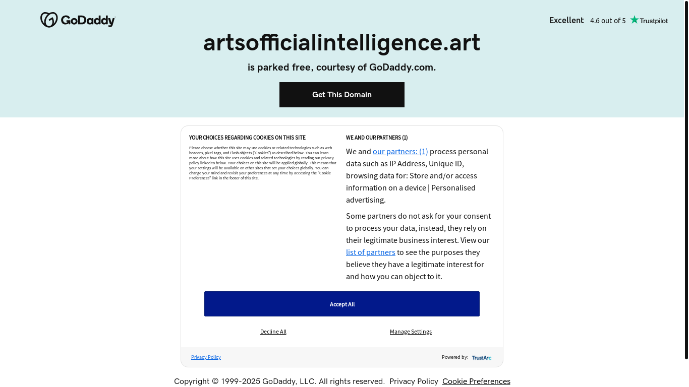 website screenshot of https://artsofficialintelligence.art/