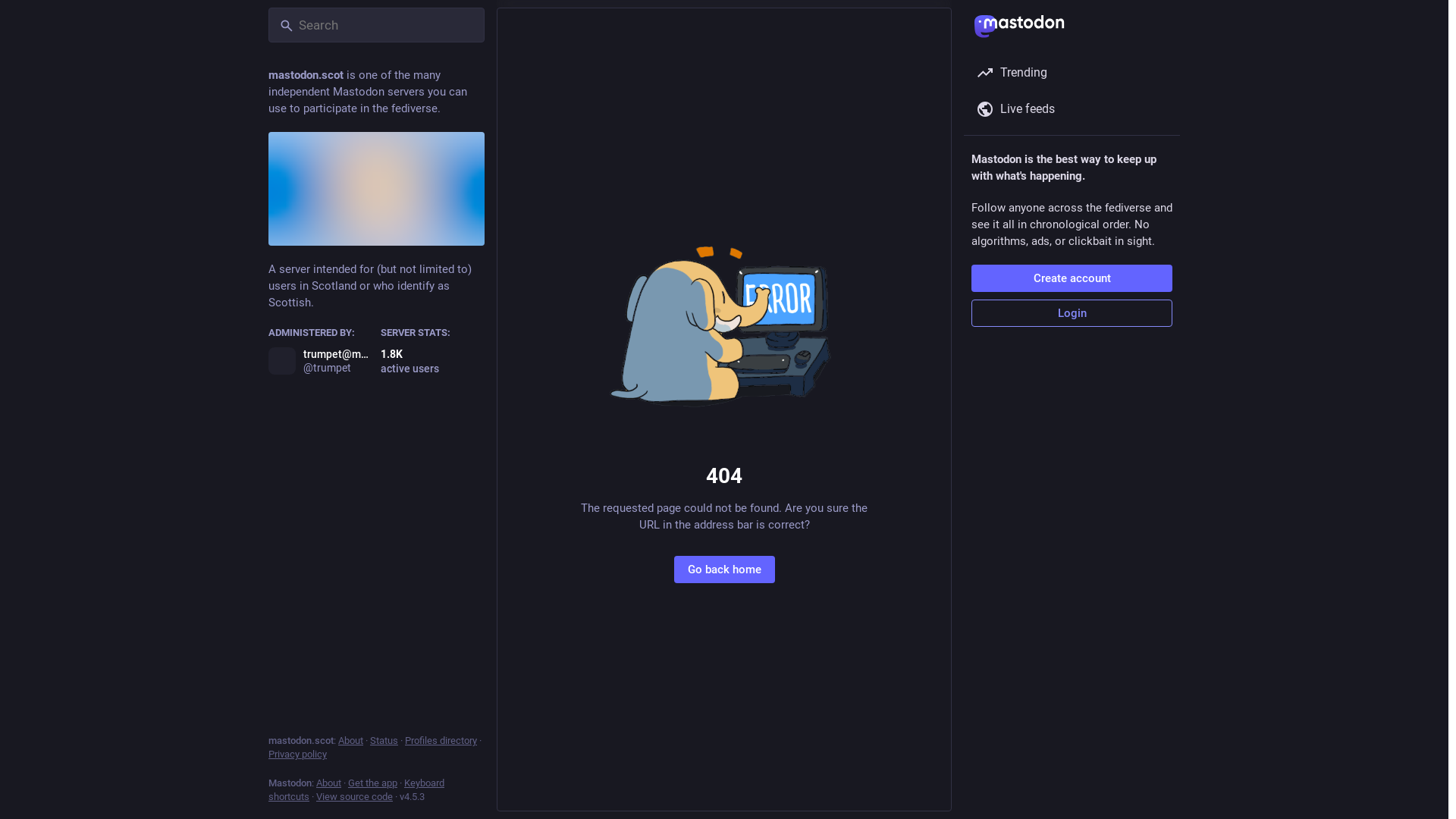 website screenshot of https://mastodon.scot/ap/users/115620394387360645/statuses/115724344288464363