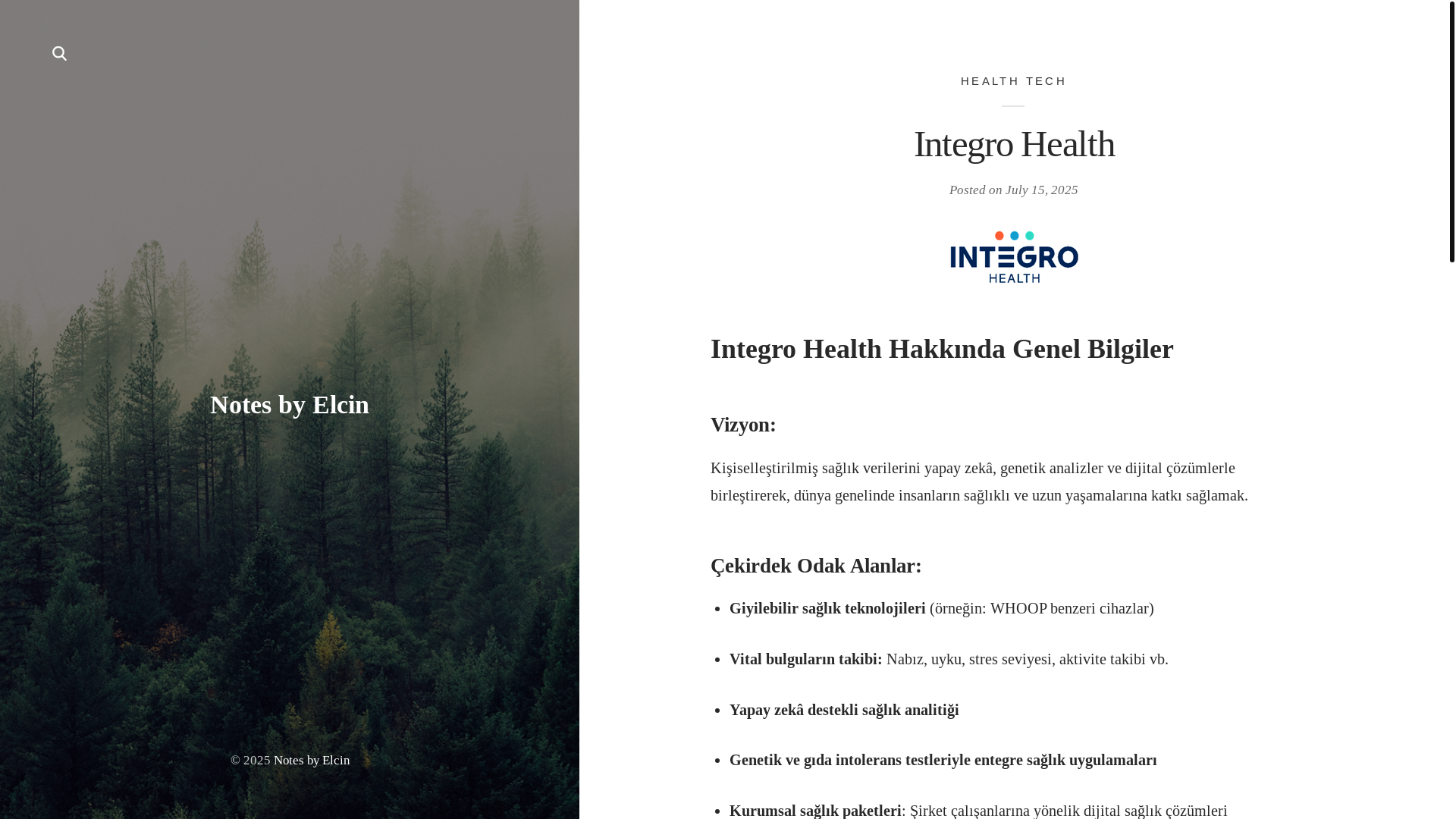 website screenshot of https://notesbyelcin.com/