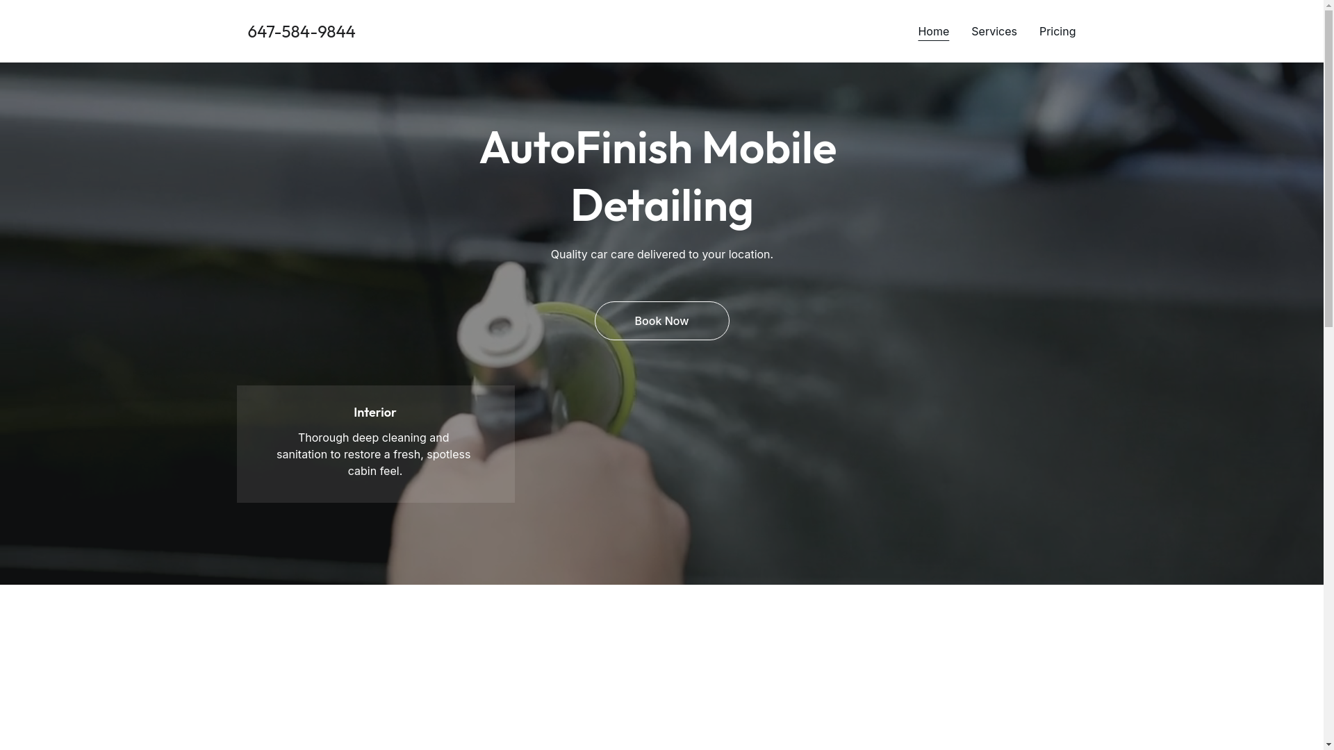 website screenshot of https://autofinishmobiledetailing.site/