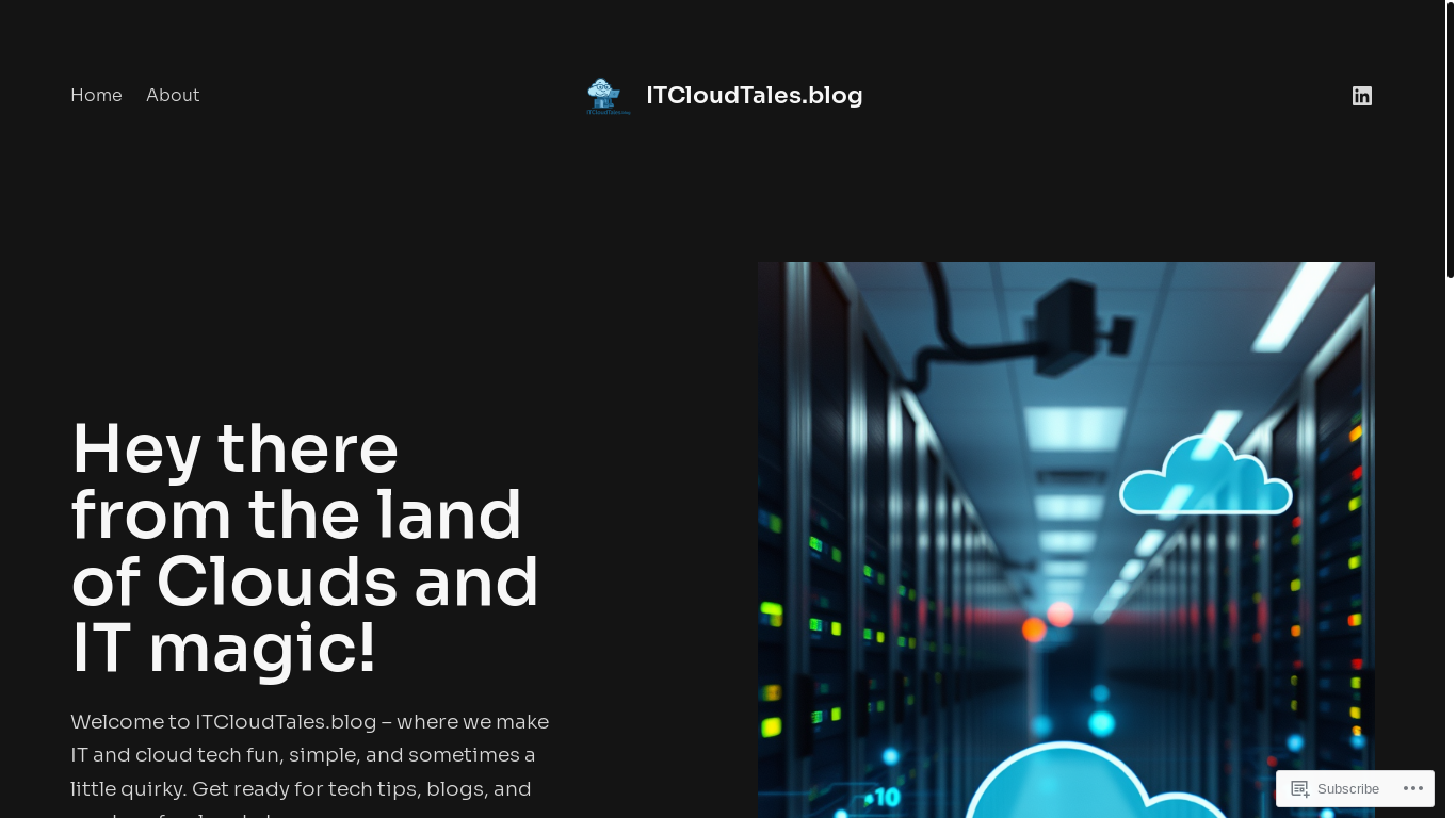 website screenshot of https://itcloudtales.blog/
