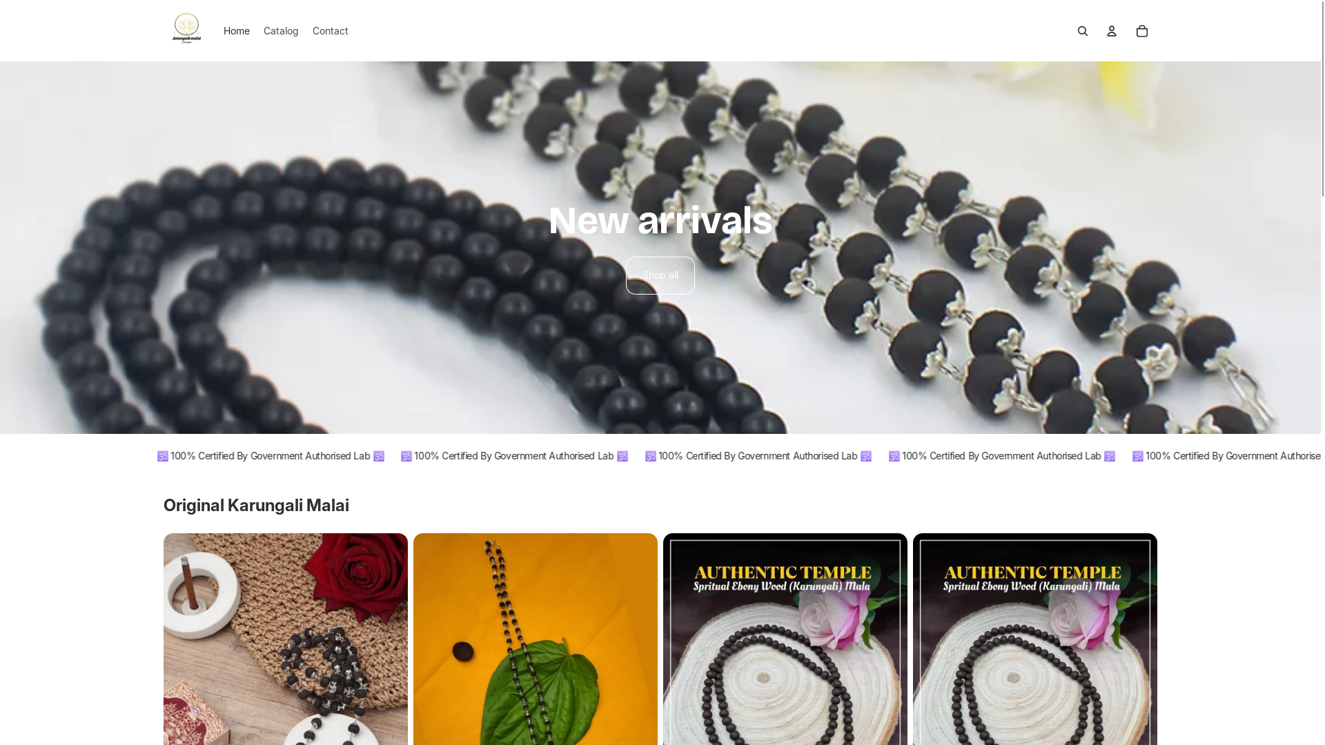 website screenshot of https://karungalimalai.store/