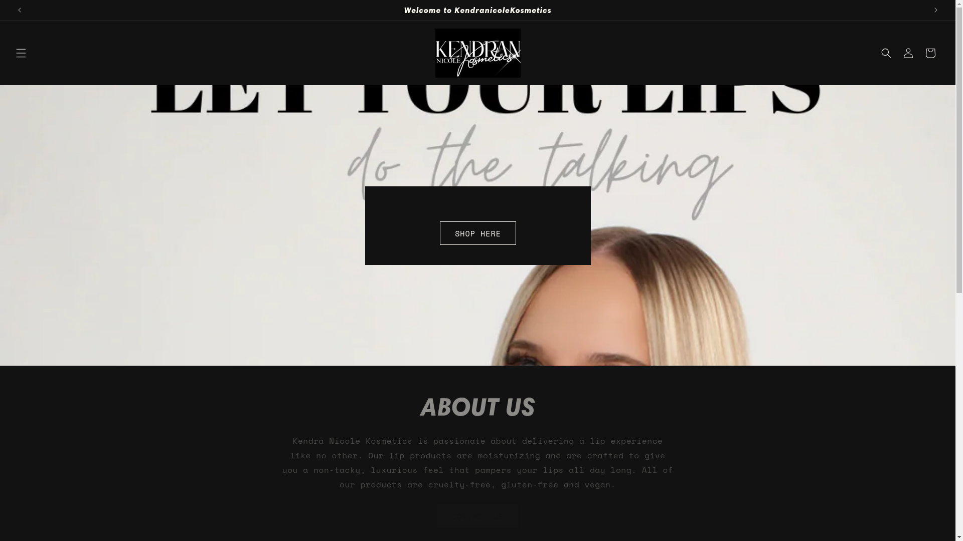 website screenshot of https://kendranicolekosmetics.com/