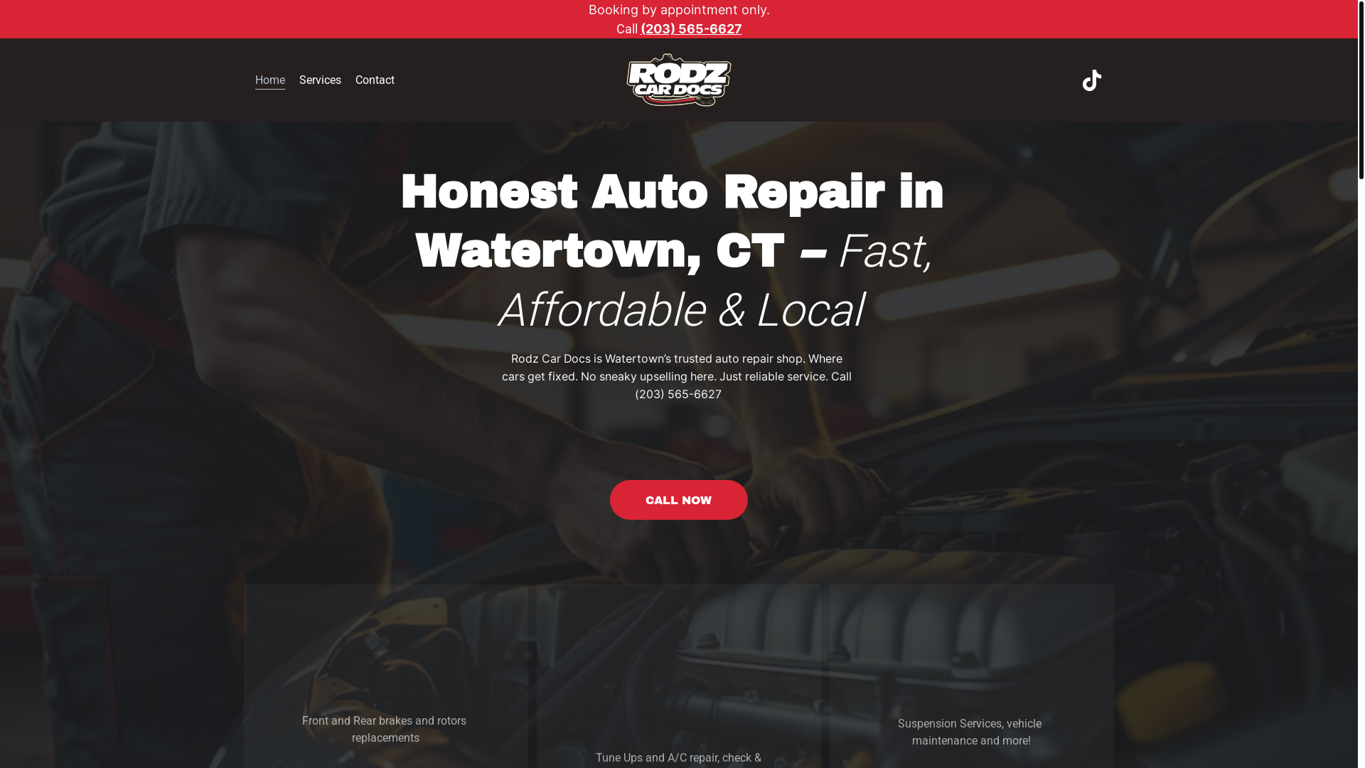 website screenshot of https://rodzautocare.com/