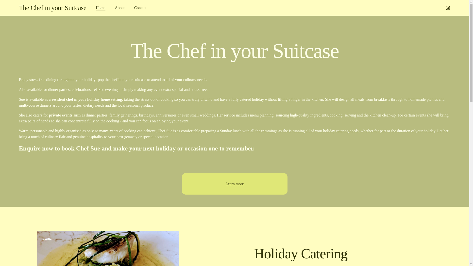 website screenshot of https://thechefinyoursuitcase.co.uk/