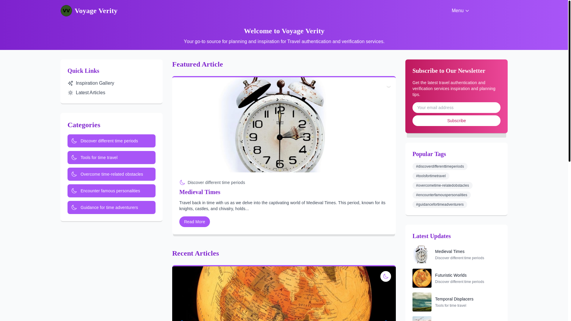 website screenshot of https://voyageverity.xyz/