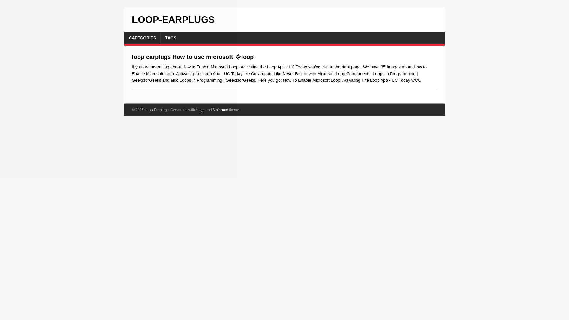 website screenshot of https://loop-earplugs.pages.dev/