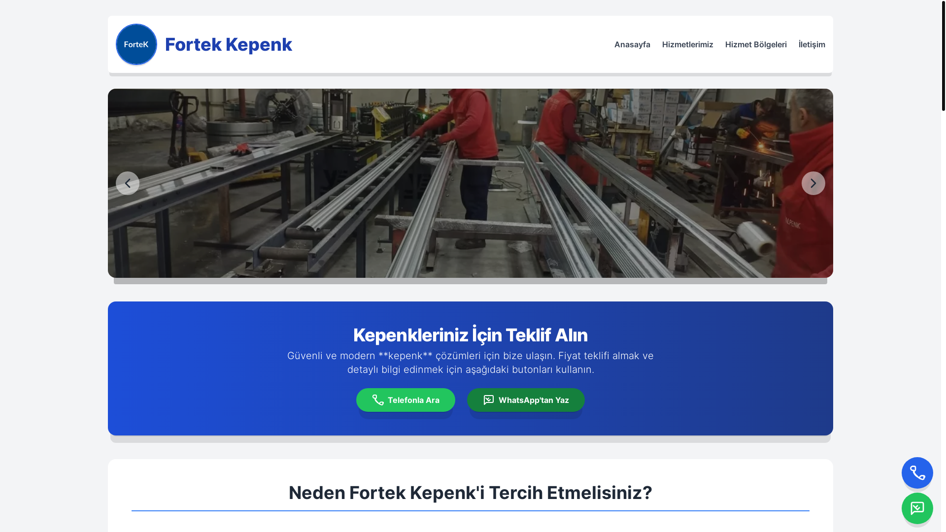 website screenshot of https://fortekkepenk.com/