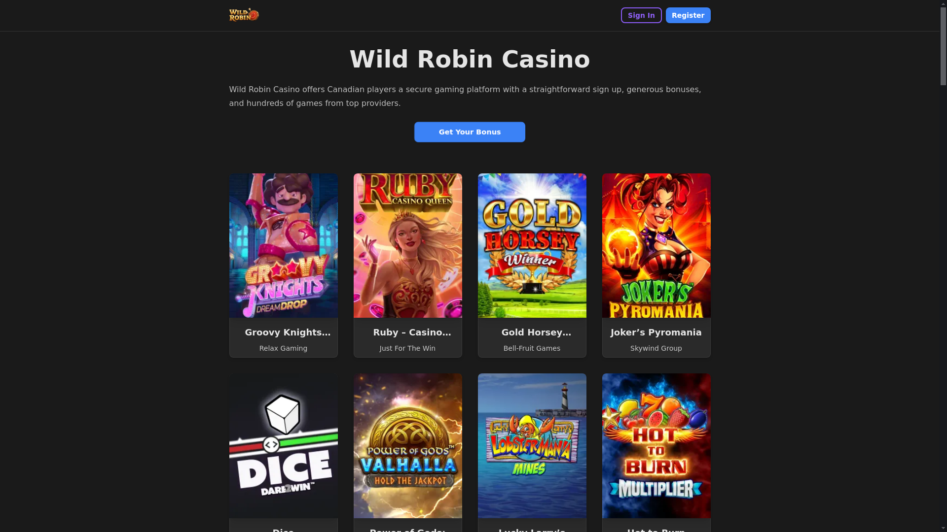 website screenshot of https://wildrobincanada-ca.pages.dev/