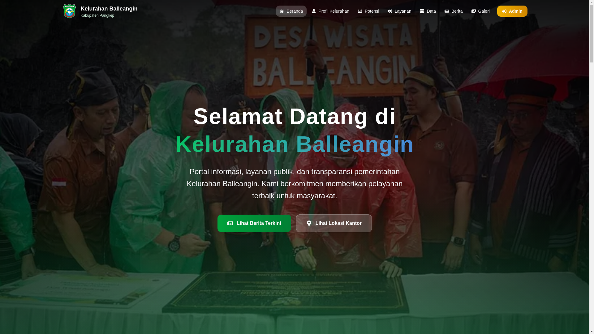 website screenshot of https://kelurahan-balleangin.online/