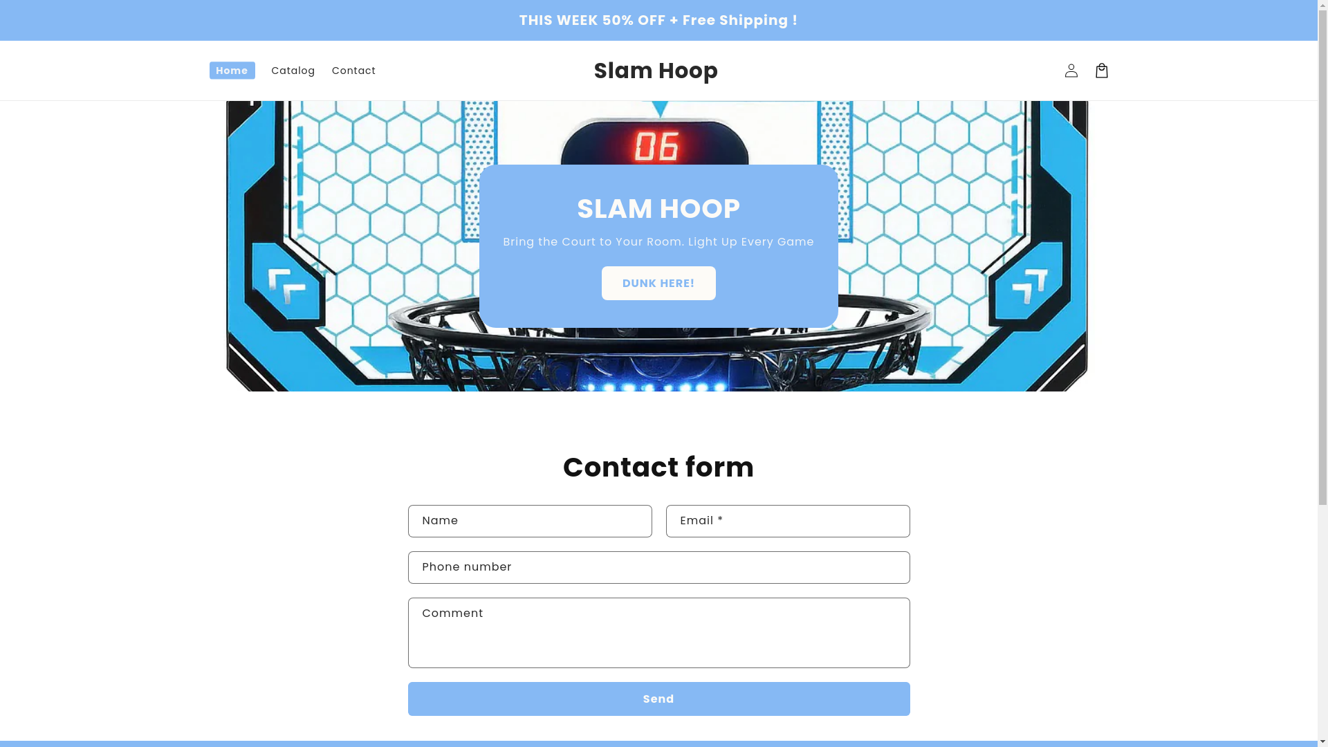 website screenshot of https://slamzone.shop/