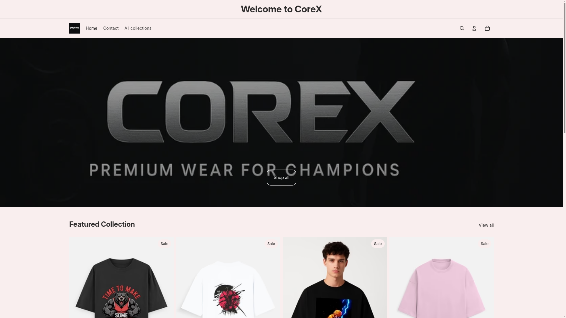 website screenshot of https://corexfit.shop/