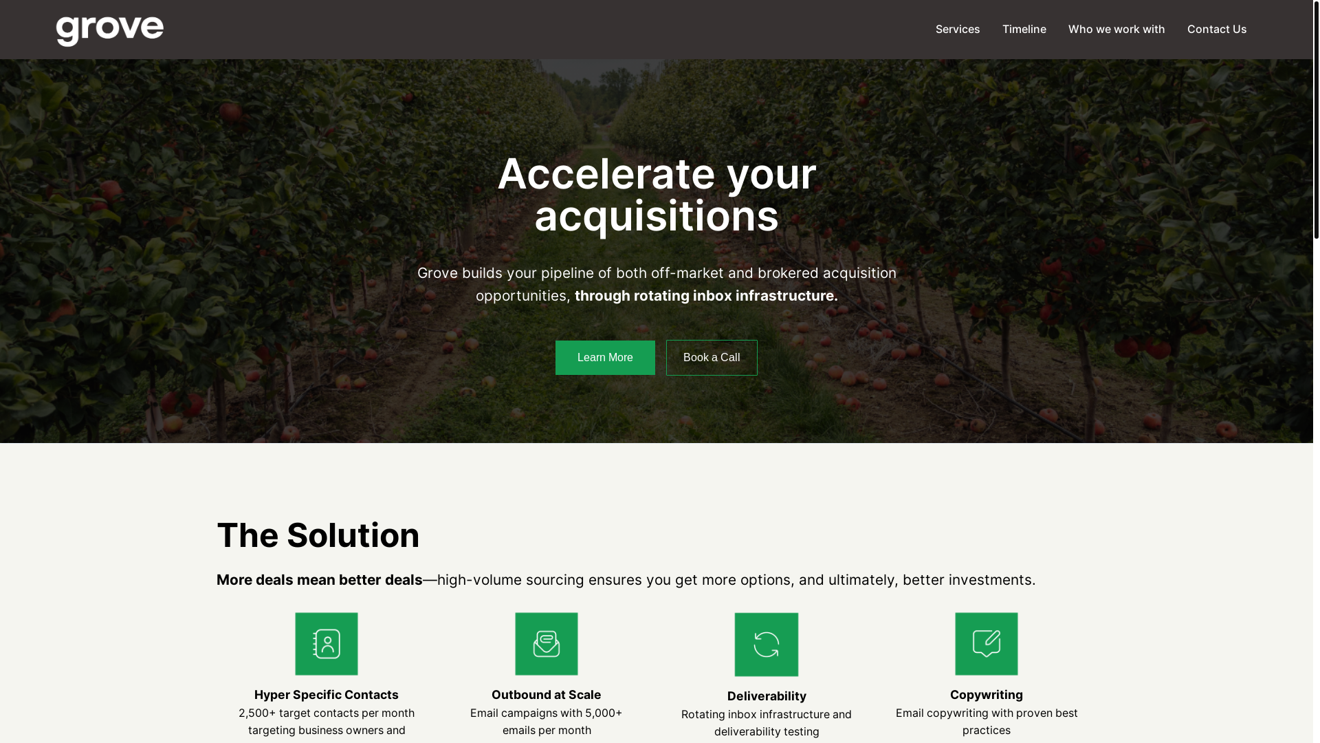 website screenshot of https://groveoutboundteam.com/