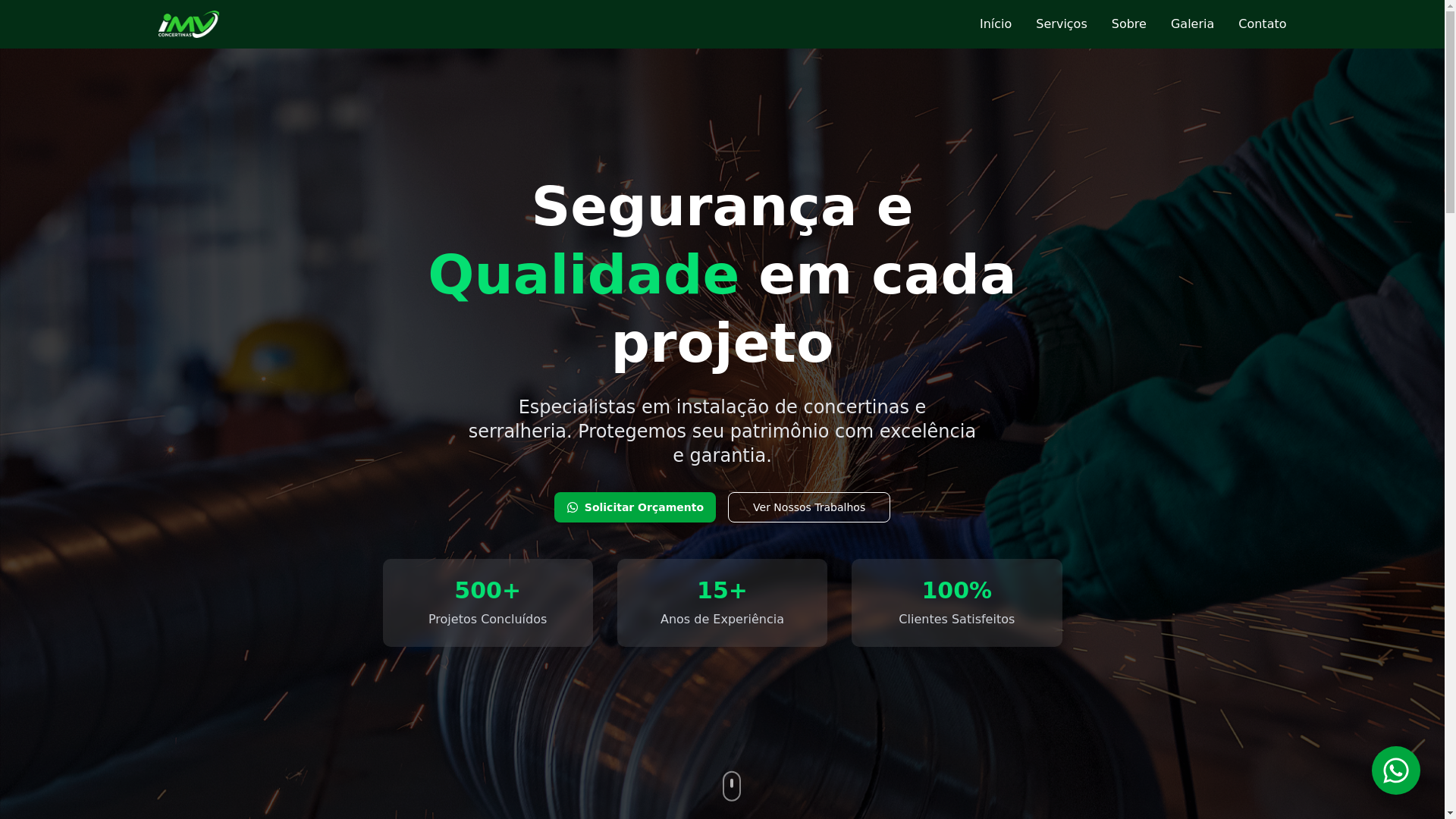 website screenshot of https://imvconcertinasrj.com.br/