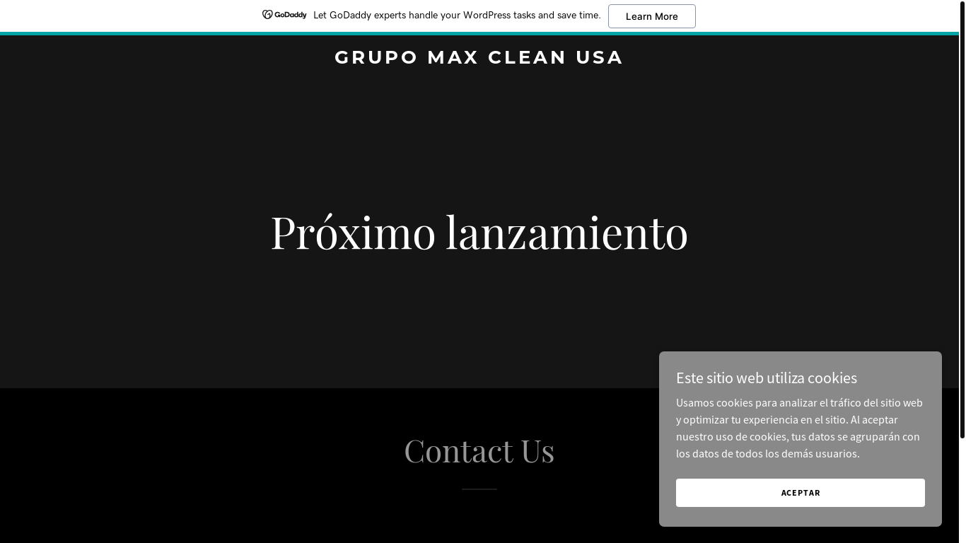 website screenshot of https://maxcleangroupusa.com/