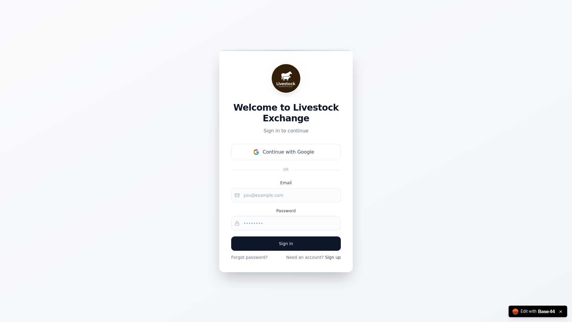 website screenshot of https://livestock-exchange.com/