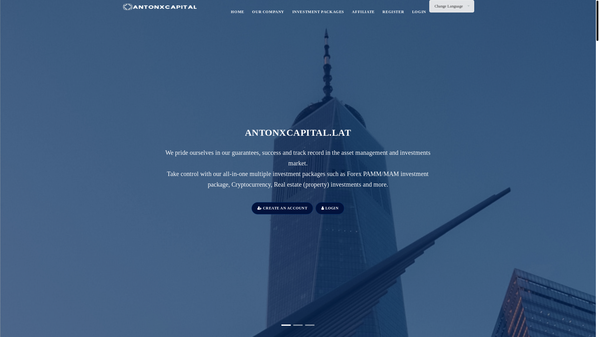website screenshot of http://www.antonxcapital.lat