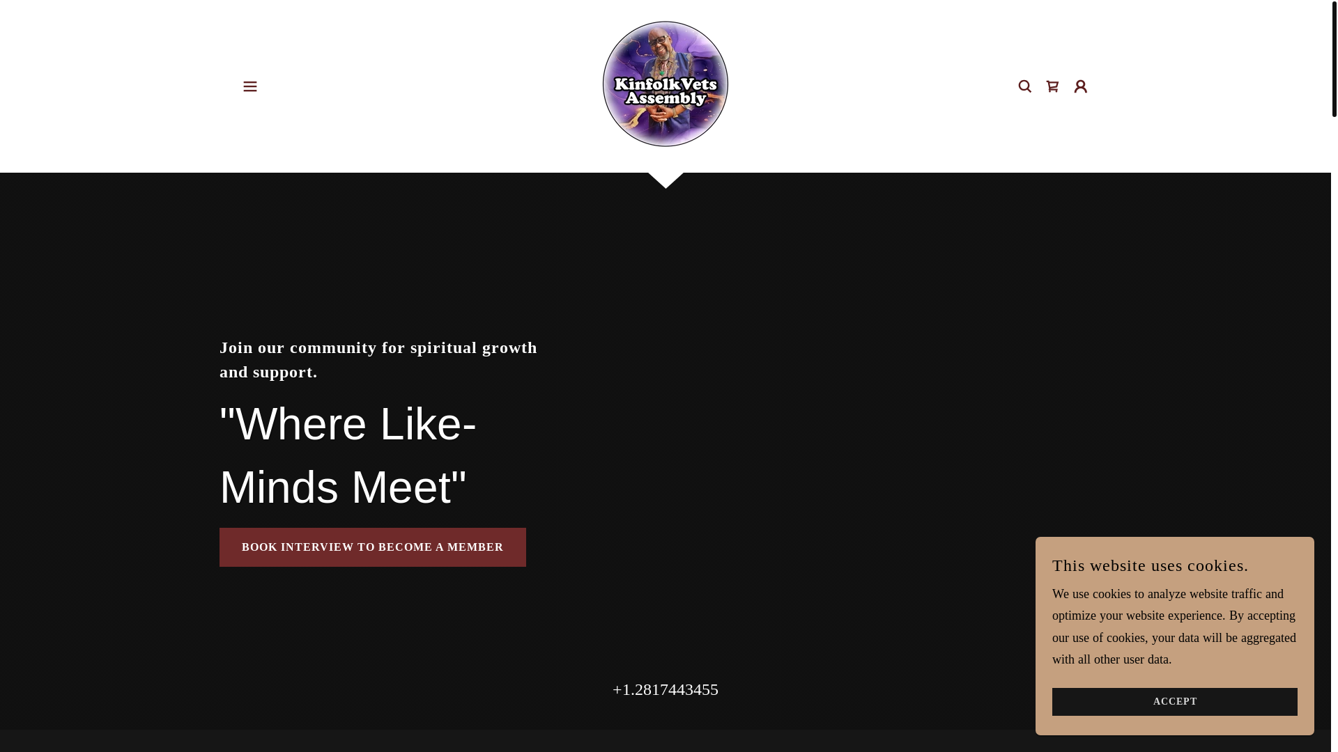 website screenshot of https://kinfolkvets.org/