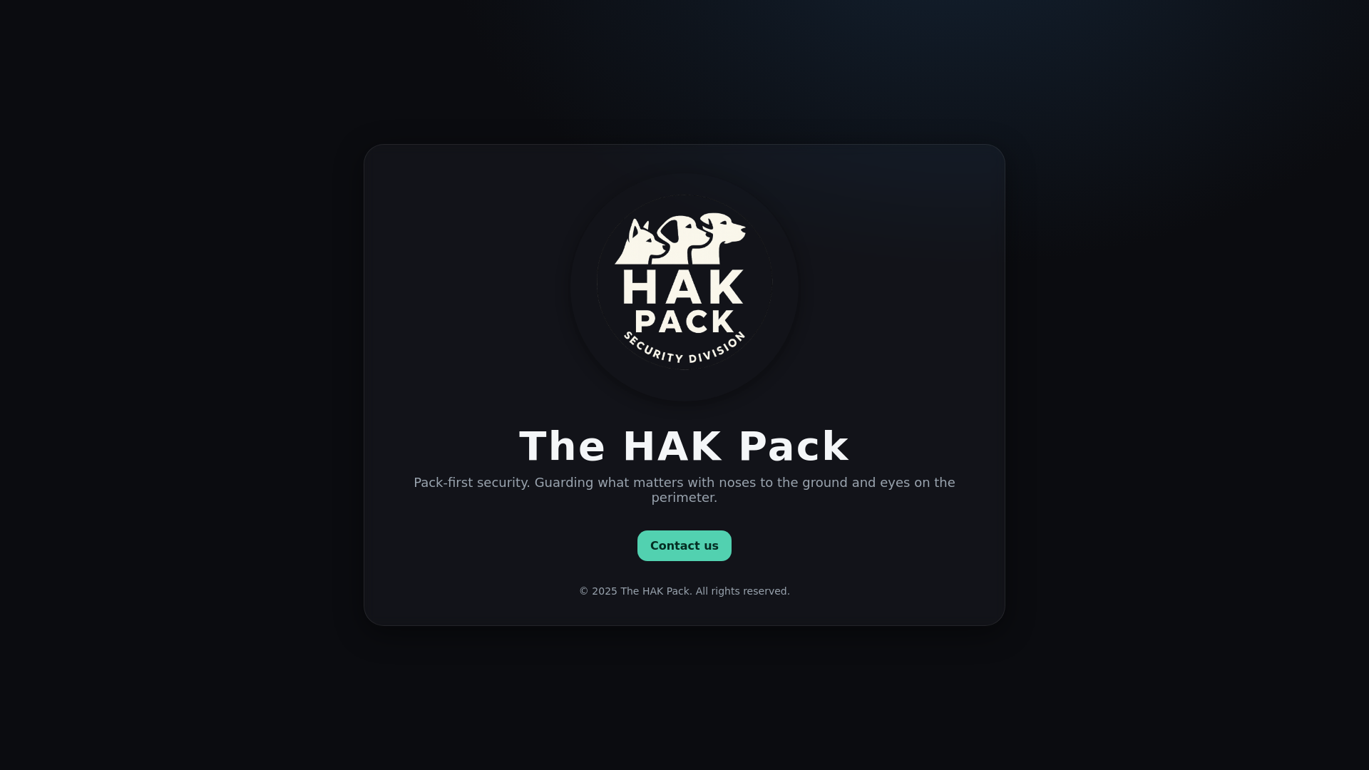 website screenshot of https://thehakpack.com/