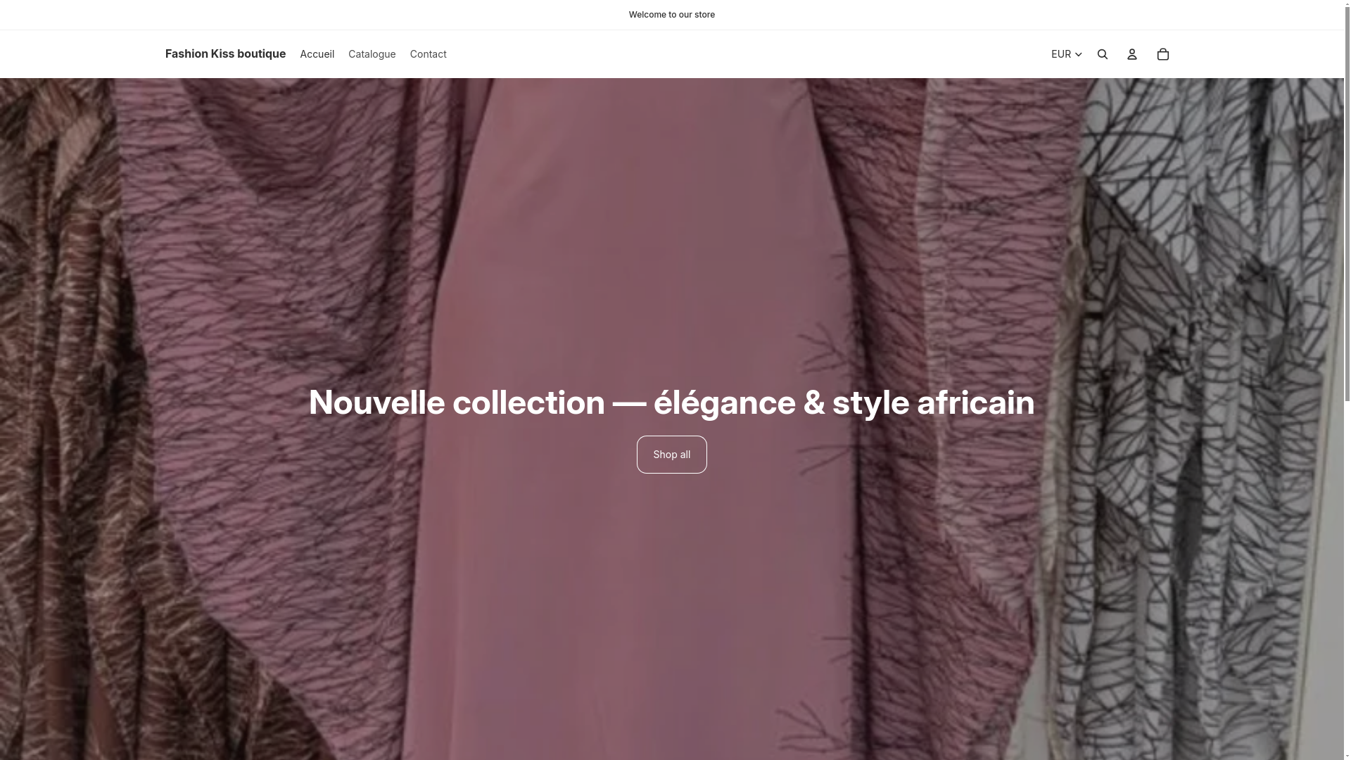 website screenshot of https://fashionkissboutique.com/