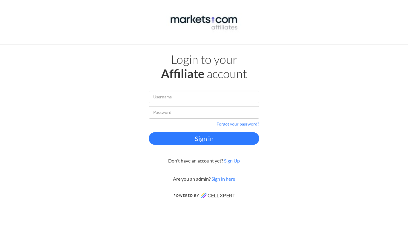 website screenshot of https://go.markets.com/